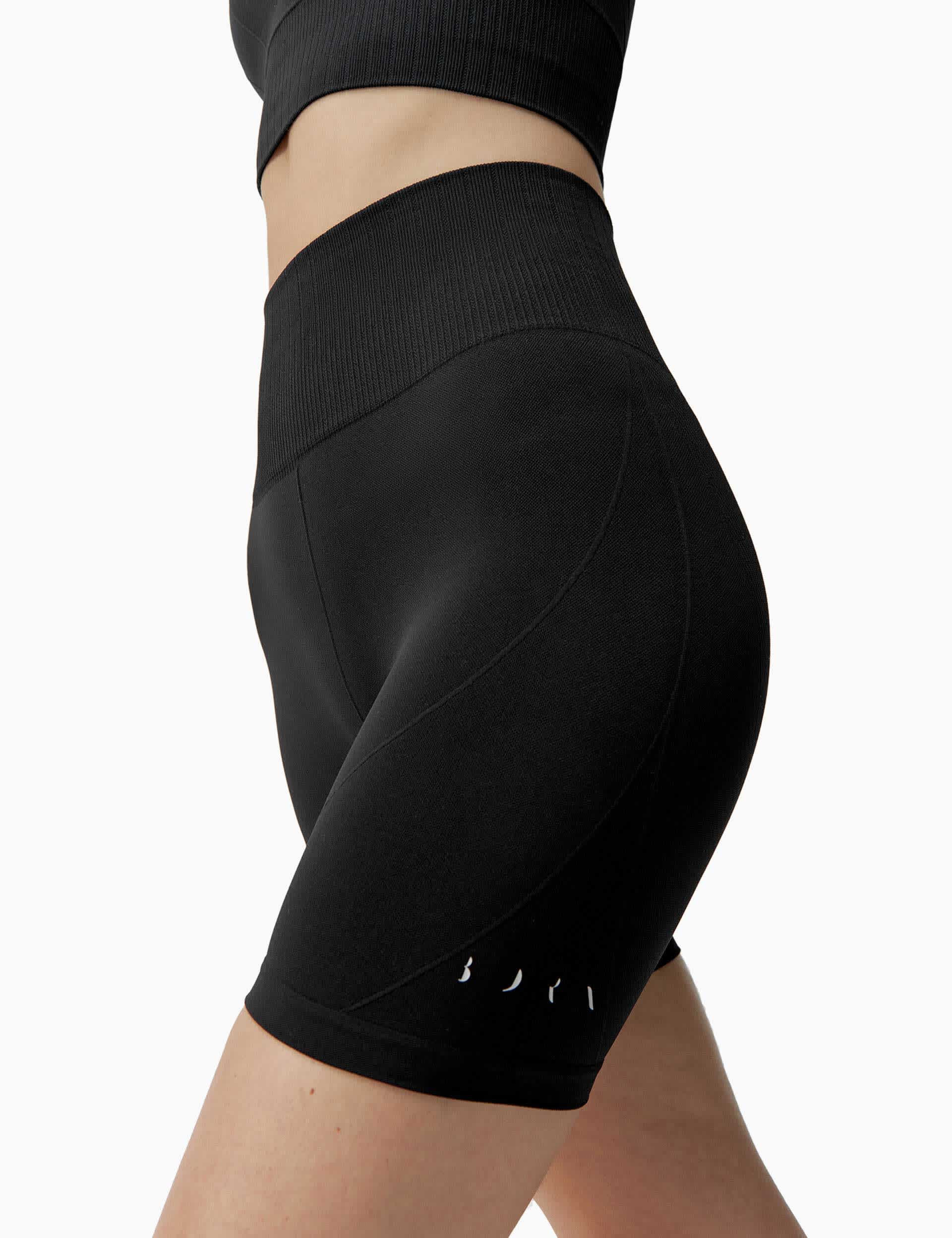 Born Women's Dana Ribbed High Waisted Gym Shorts