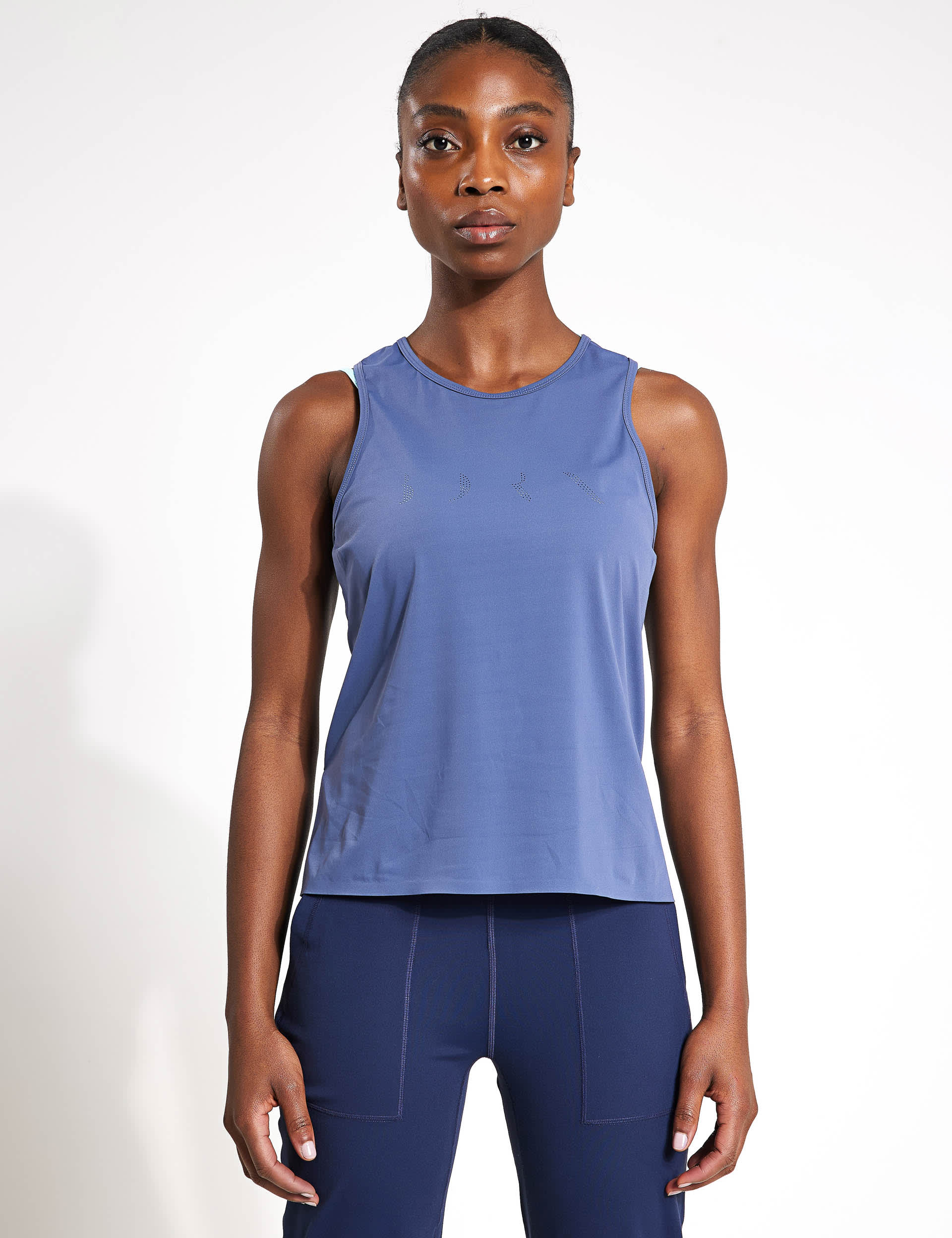 Born Women's Keira Crew Neck Racer Back Vest Top - M - Navy, Navy