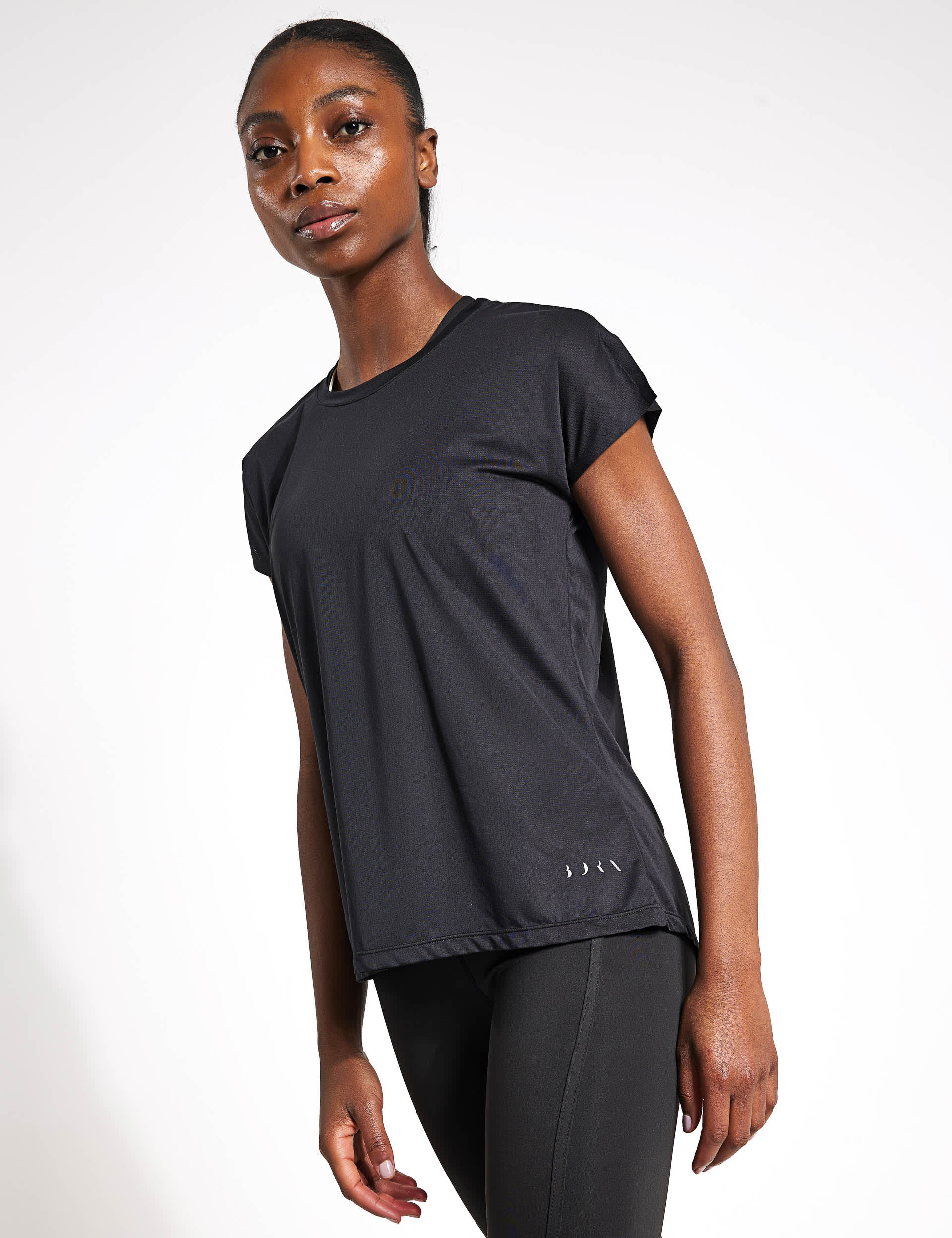 Born Women's Aina Crew Neck T-Shirt - M - Black, Black,Duck Egg