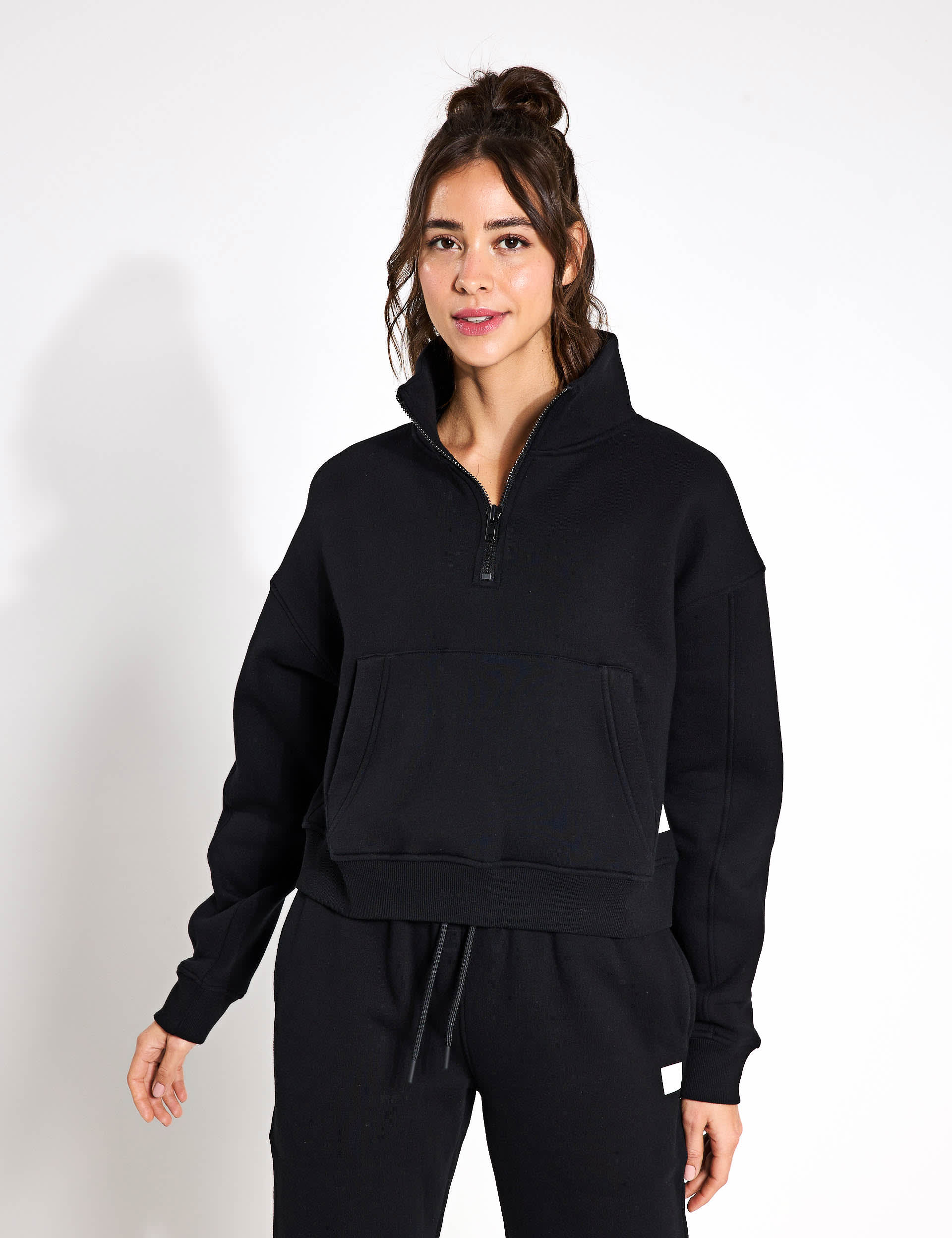 Lilybod Women's Rihanna Cotton Rich Half Zip Sweatshirt - M - Black, Black