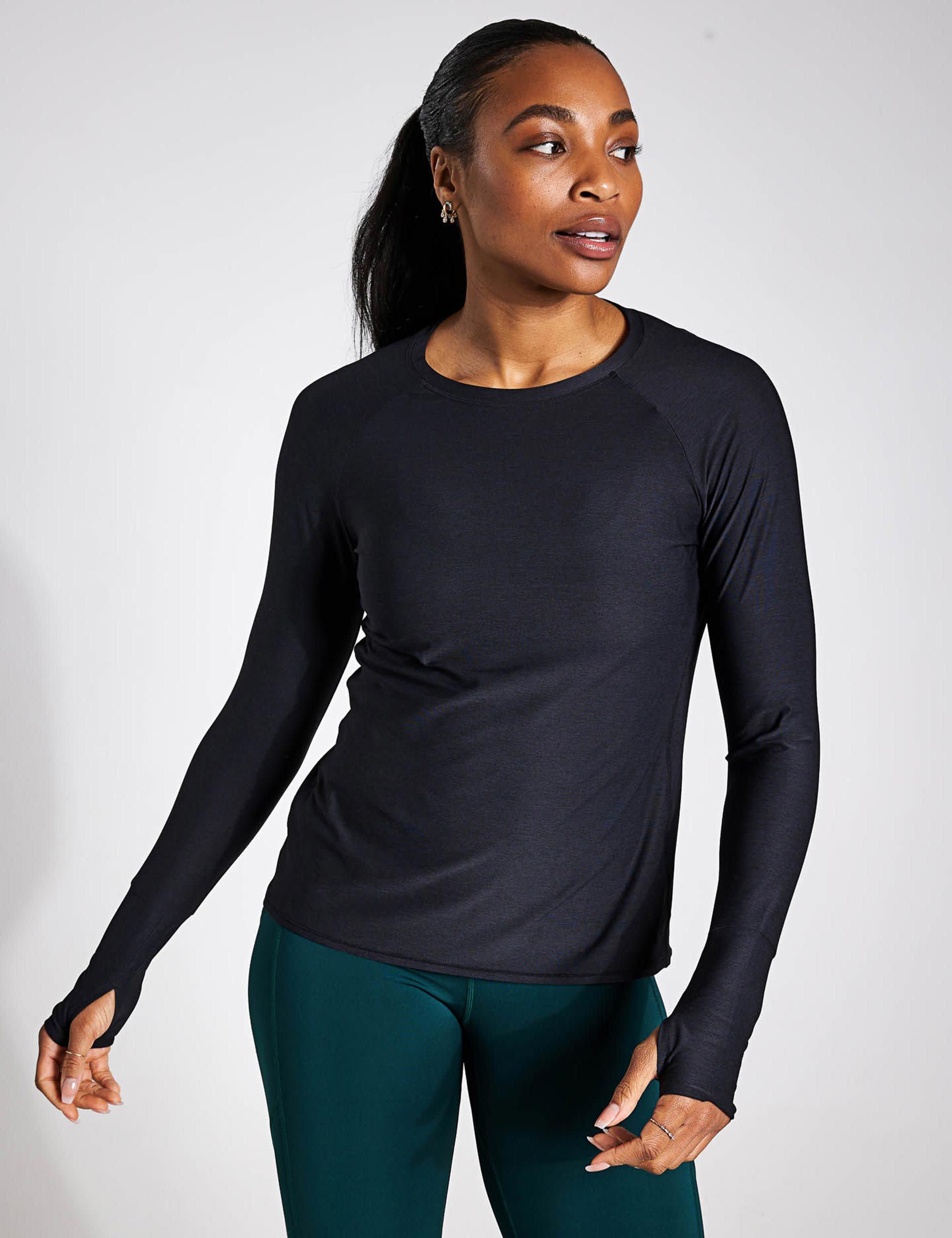 Ymo Women's Tempo Crew Neck Relaxed Top - Black, Black,Teal Green