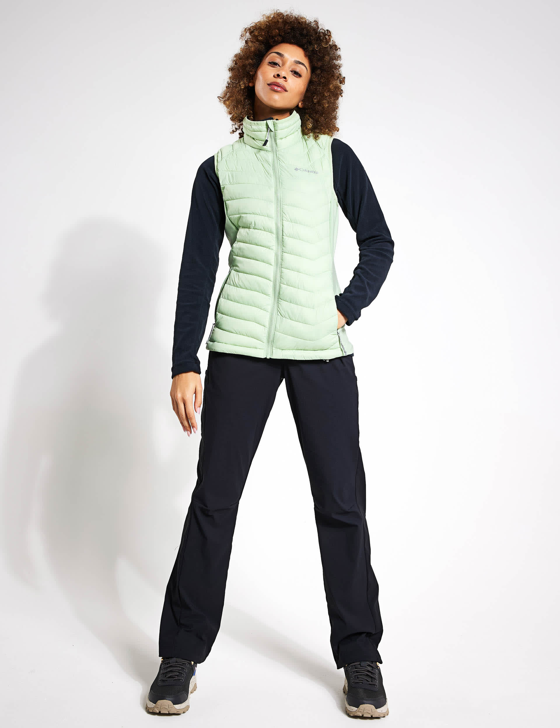 Columbia Women's Powder Pass Padded Funnel Neck Gilet - Light Green, Light Green