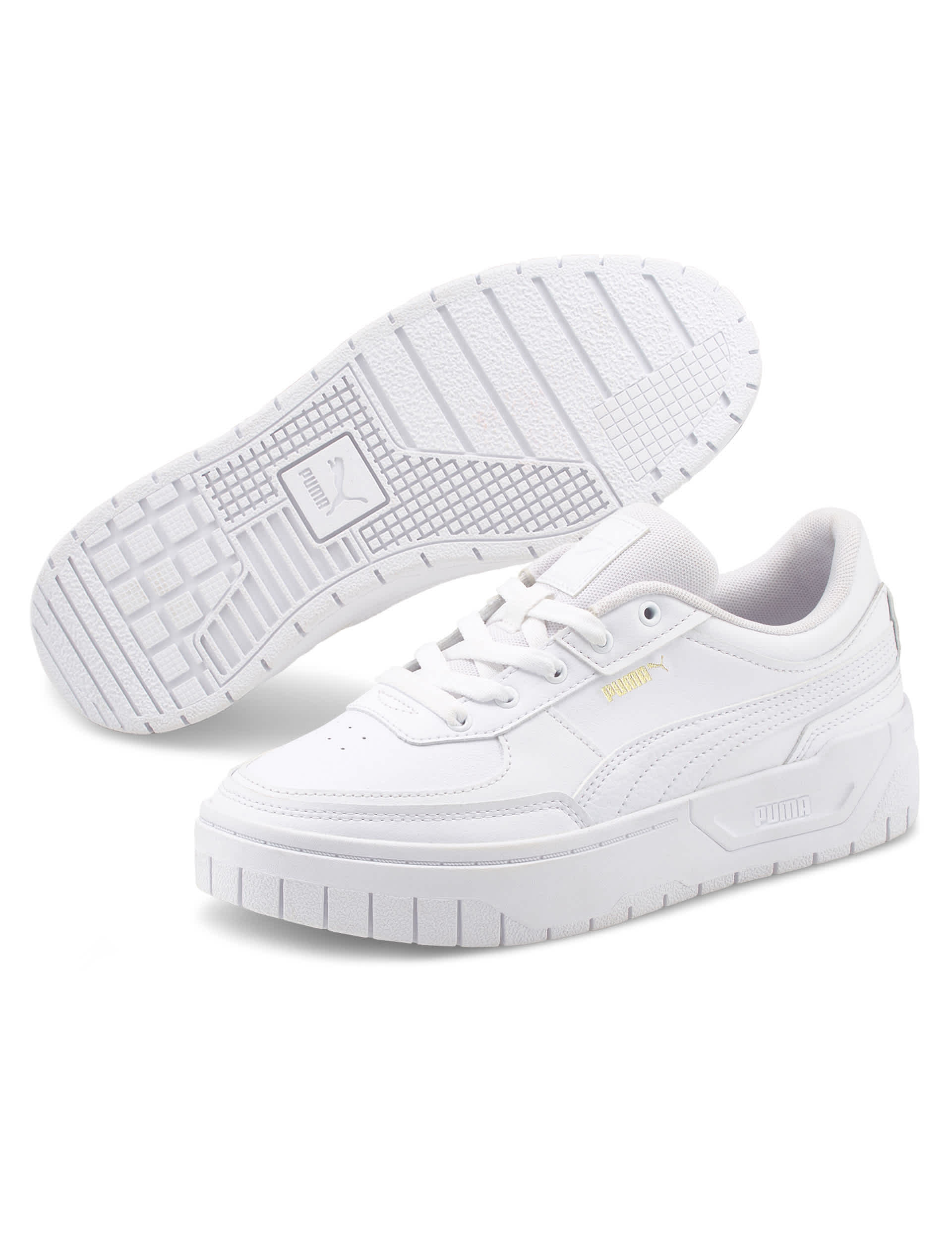 Puma Women's Cali Dream Leather Flatform Trainers - 5 - Pearl, Pearl