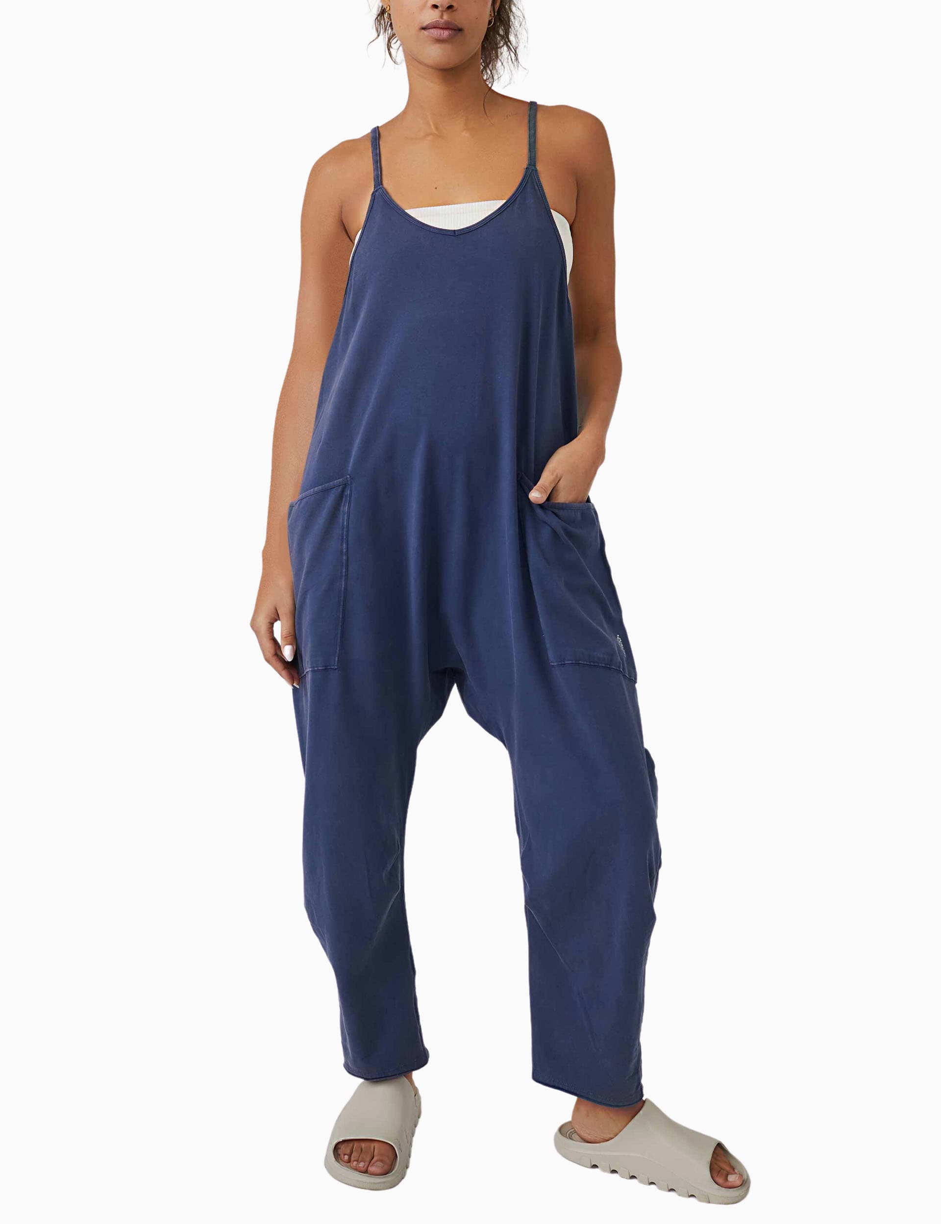 Fp Movement Women's Hot Shot Cotton Rich Relaxed Jumpsuit - Cornflower, Cornflower