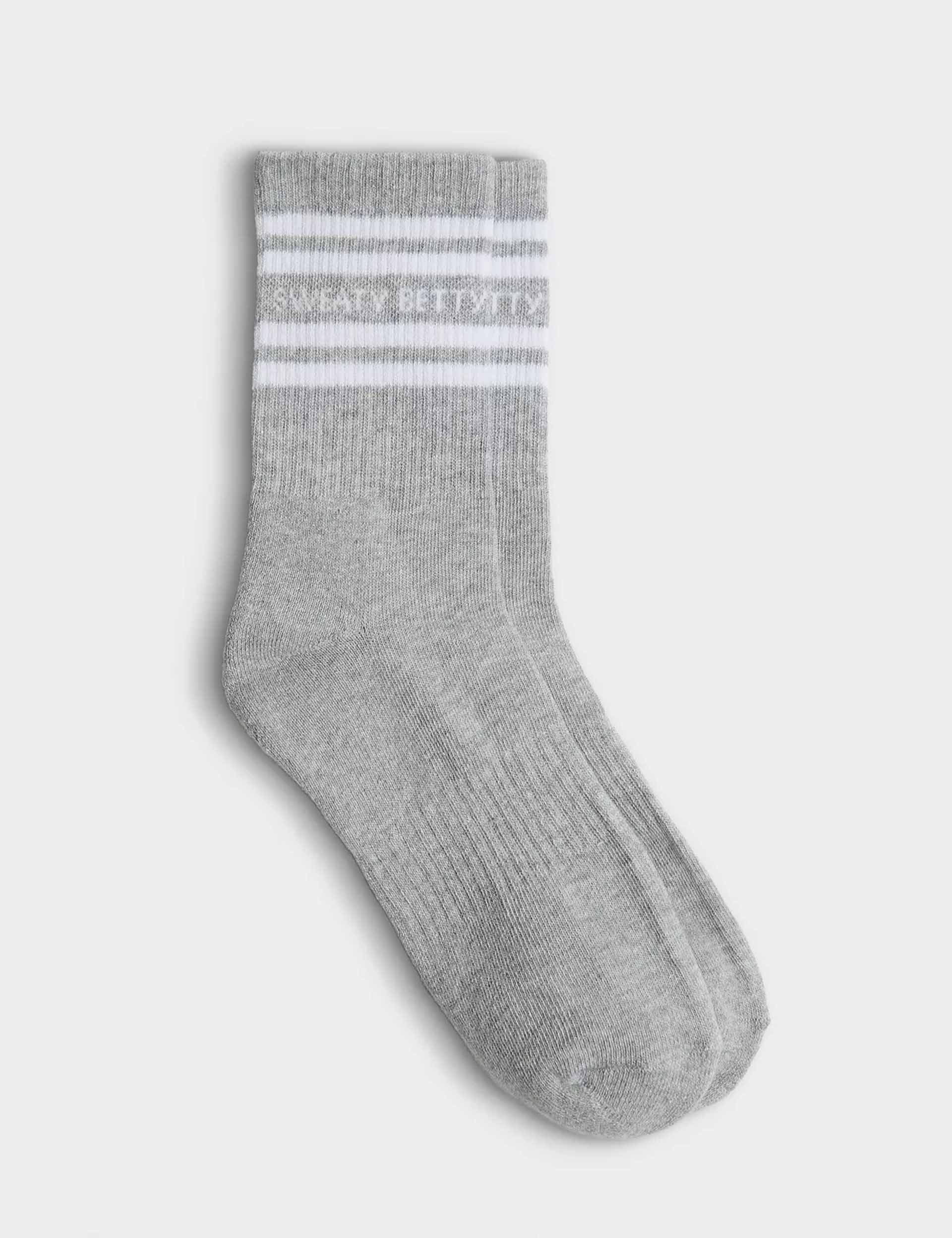 Sweaty Betty Women's Varsity Slogan Cotton Rich Socks - XS-S - Medium Grey Mix, Medium Grey Mix