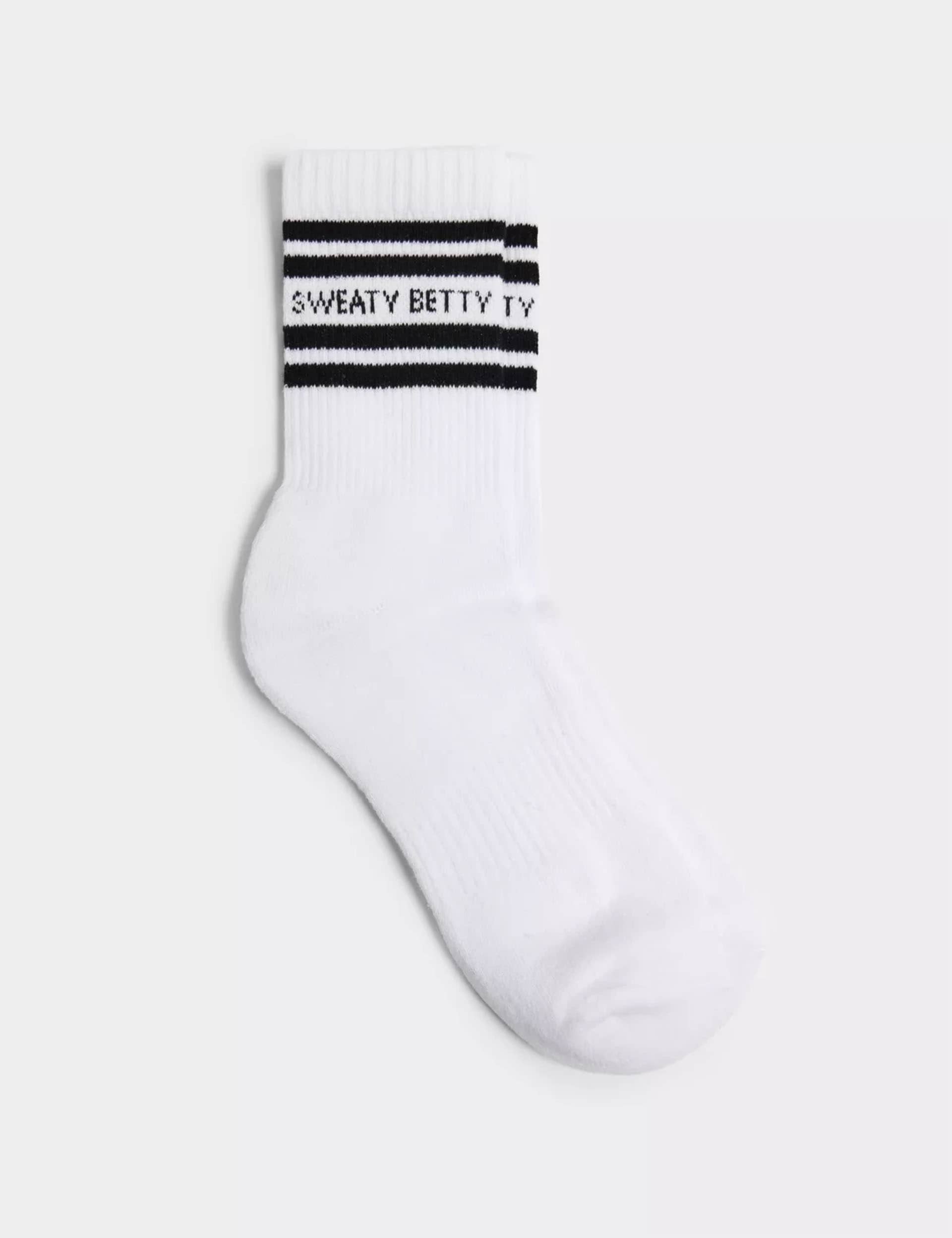 Sweaty Betty Women's Varsity Slogan Cotton Rich Socks - M-L - White Mix, White Mix,Emerald