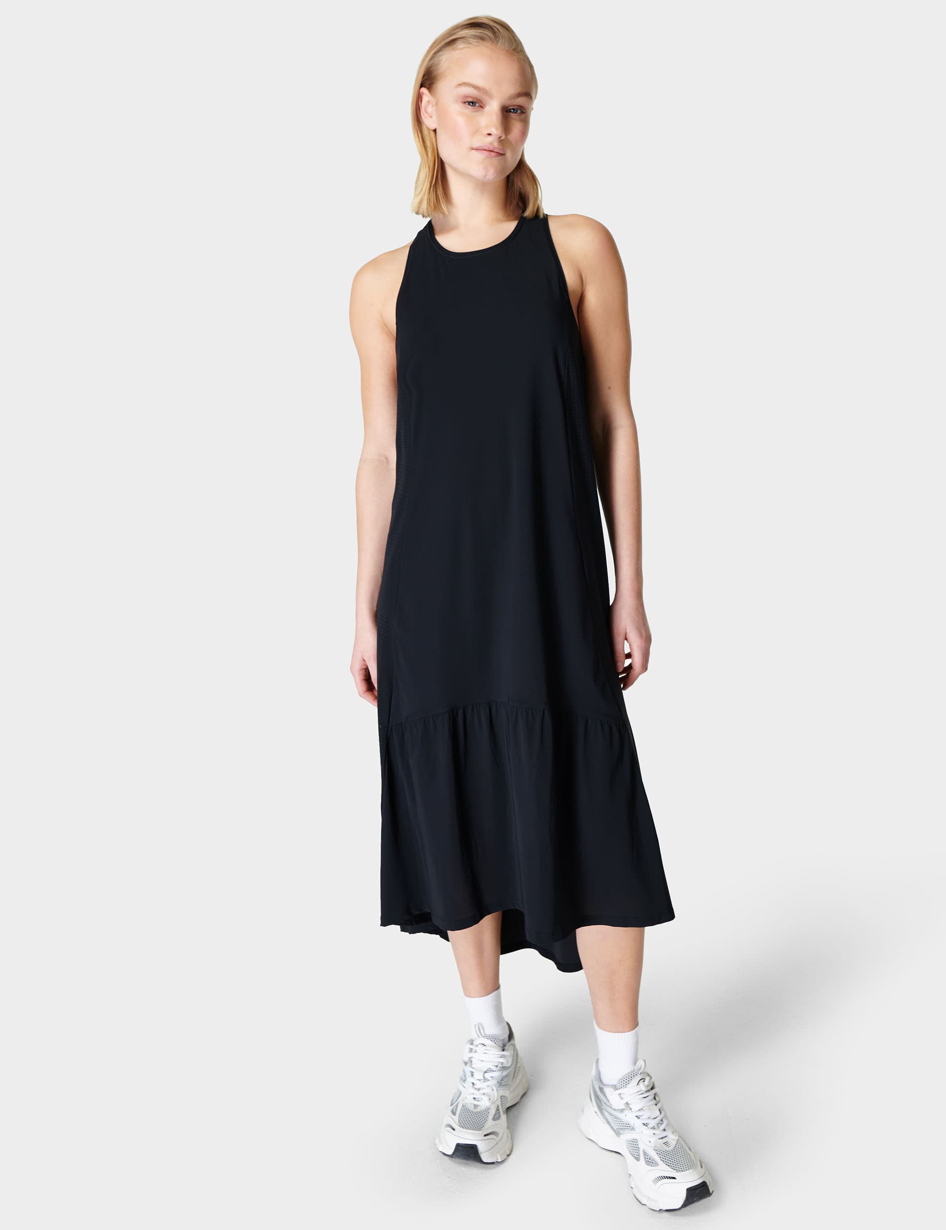 Sweaty Betty Women's Explorer Ace Racerback Midi Tiered Dress - Black, Black