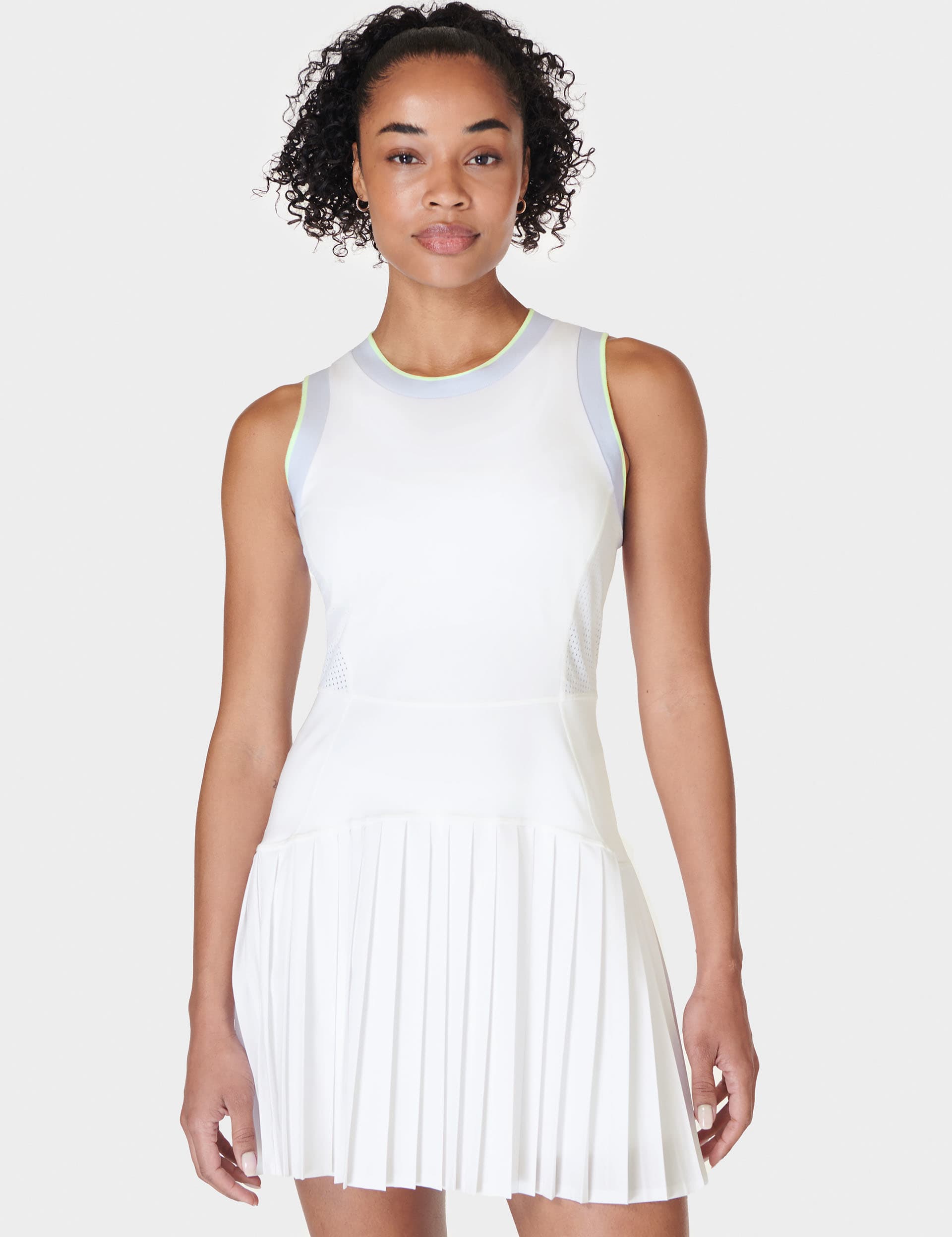 Sweaty Betty Women's Power Ace Pleated Mini Tennis Dress - White, White