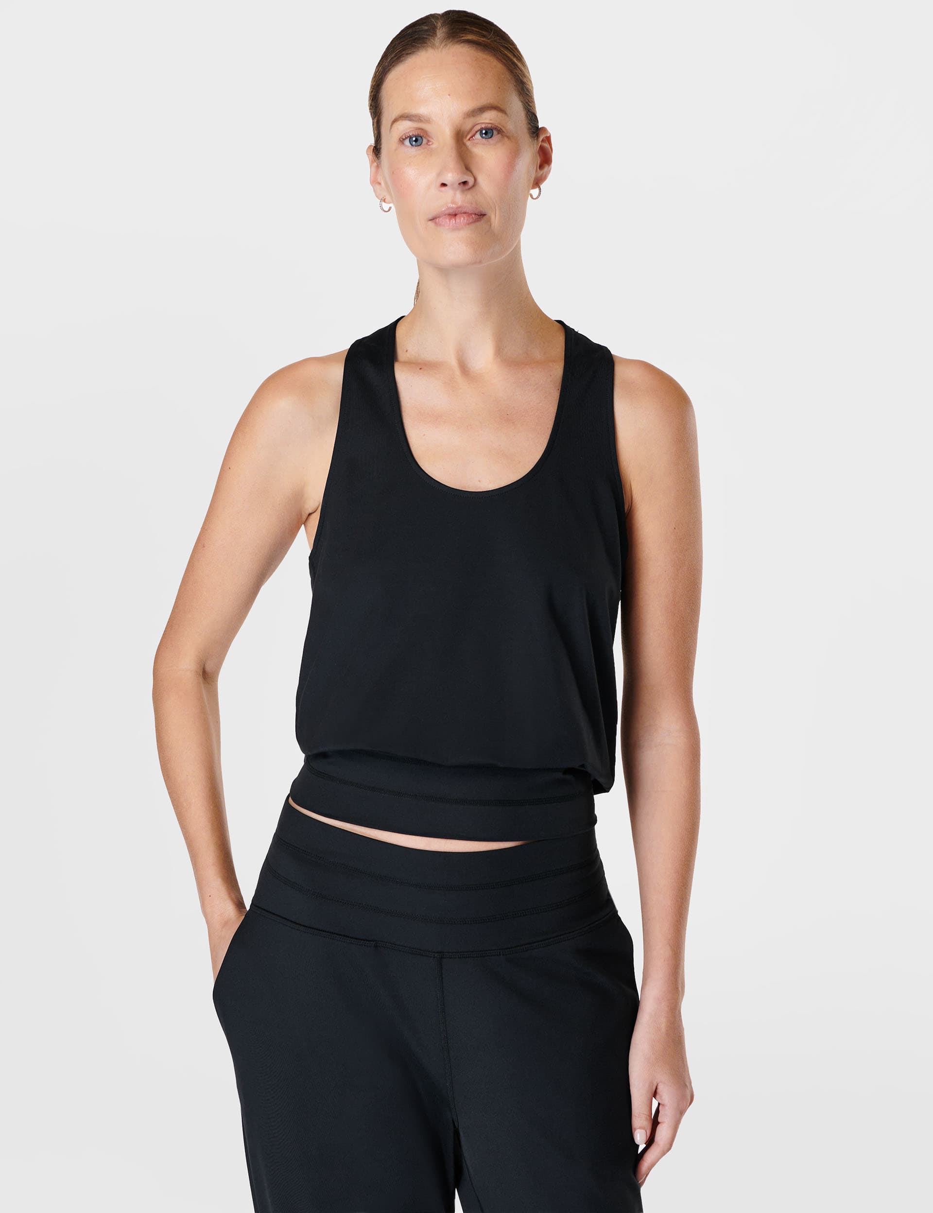 Sweaty Betty Women's Gaia Scoop Neck Relaxed Yoga Vest Top - M - Black, Black