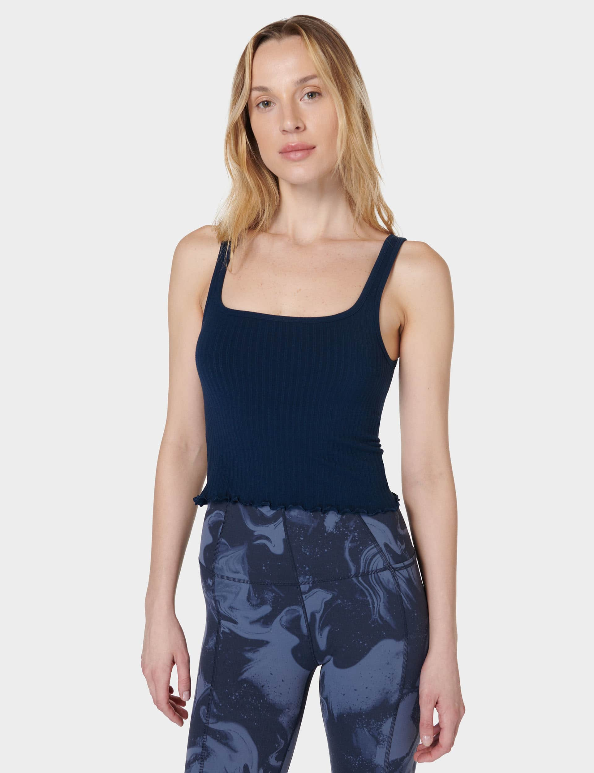 Sweaty Betty Women's Mindful Modal Rich Square Neck Vest Top - Navy, Navy