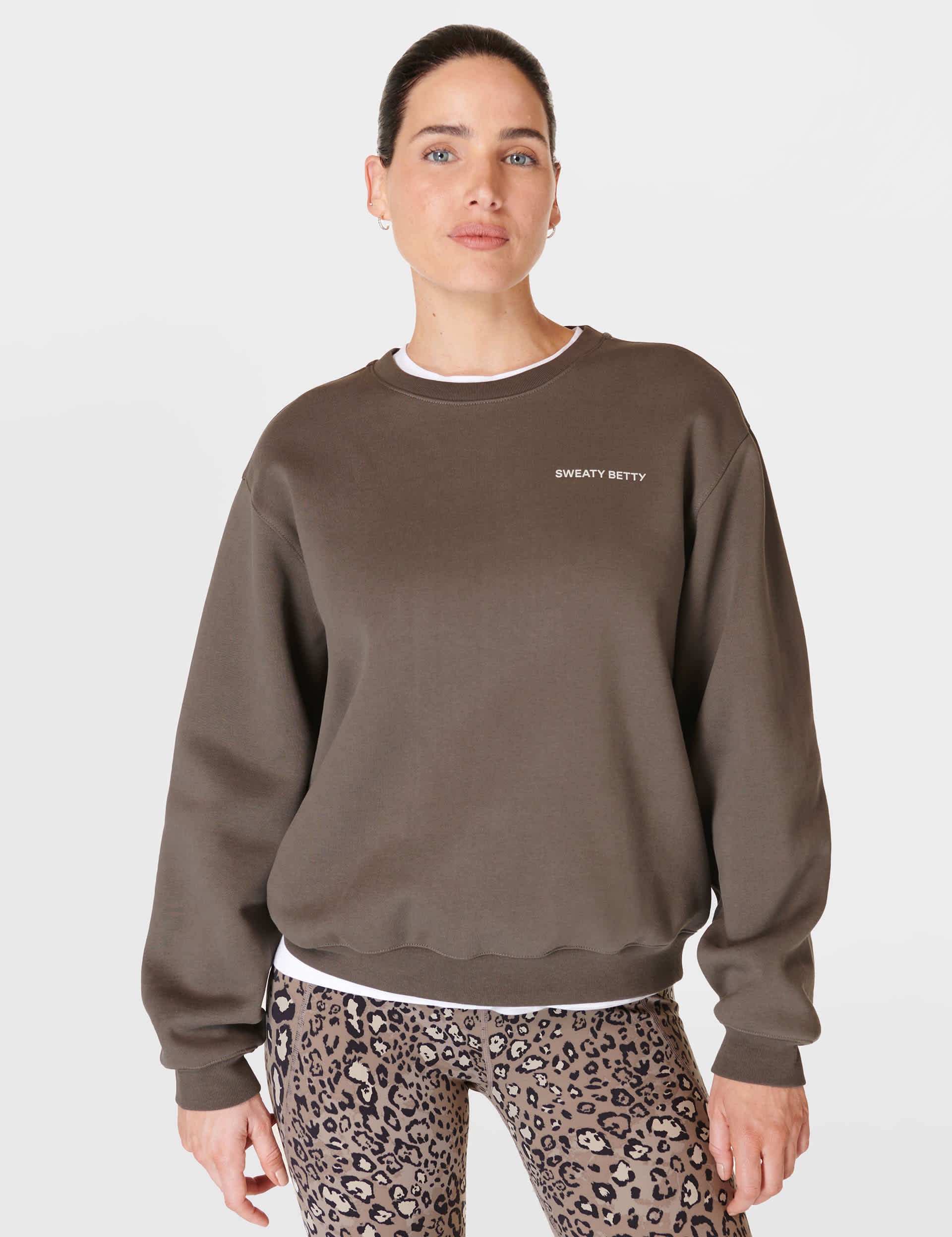 Sweaty Betty Women's Powerhouse Cotton Rich Crew Neck Sweatshirt - Light Brown, Light Brown