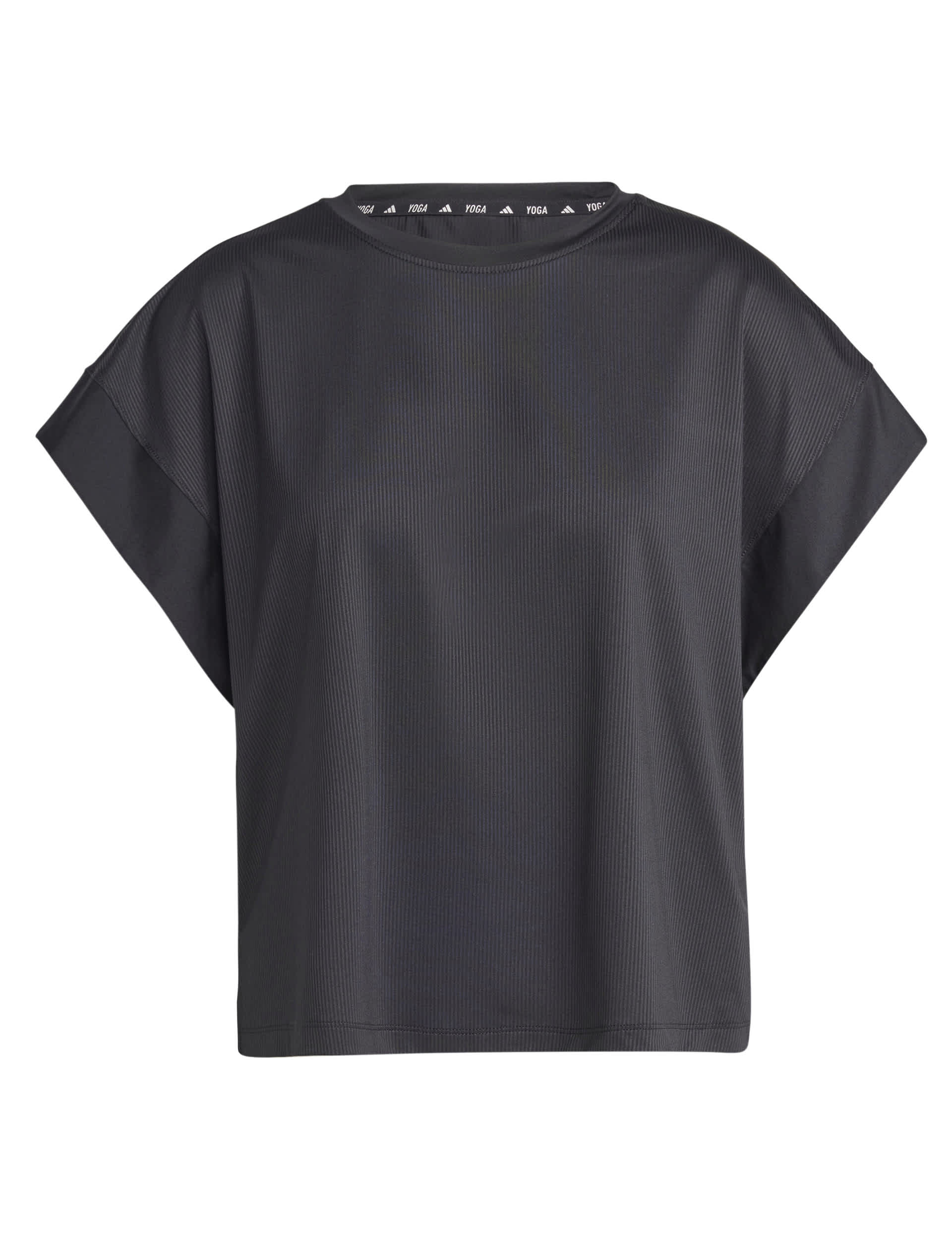 Adidas Women's Studio Crew Neck Yoga T-Shirt - M - Black, Black