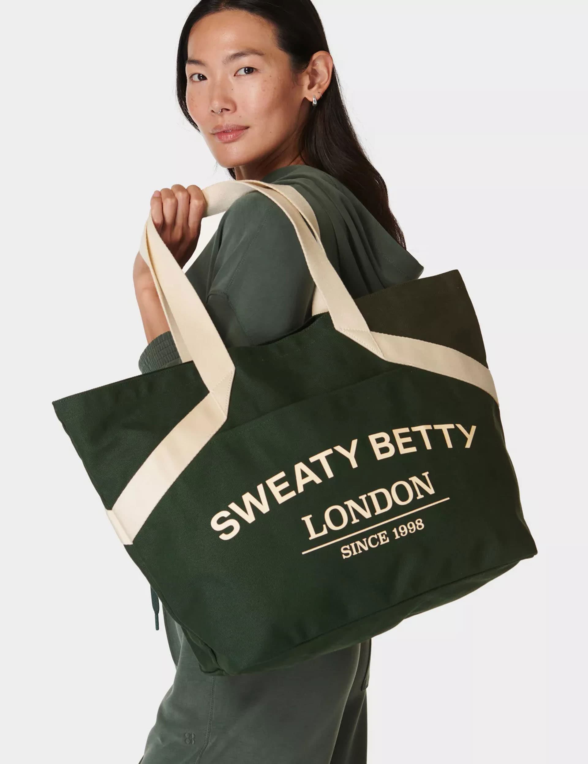 Sweaty Betty Women's Canvas Logo Tote Bag - Dark Green, Dark Green