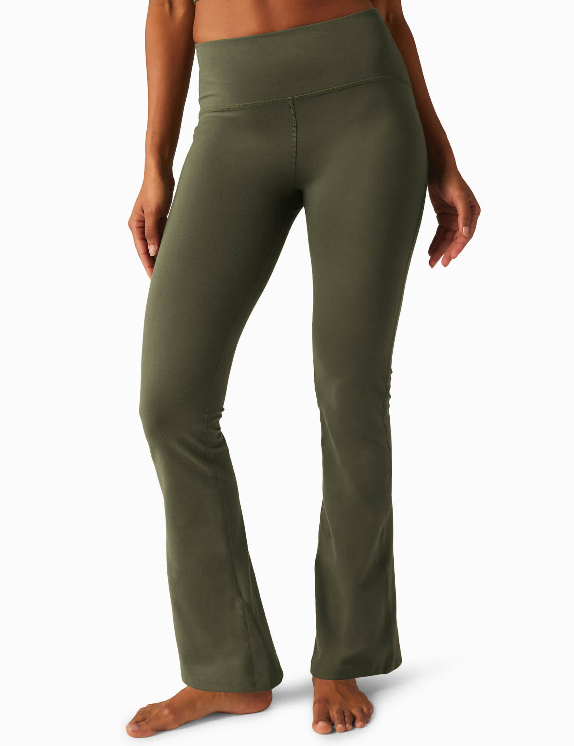 Beyond Yoga Women's Powerbeyond Strive Flared Leggings - M - Dark Khaki, Dark Khaki