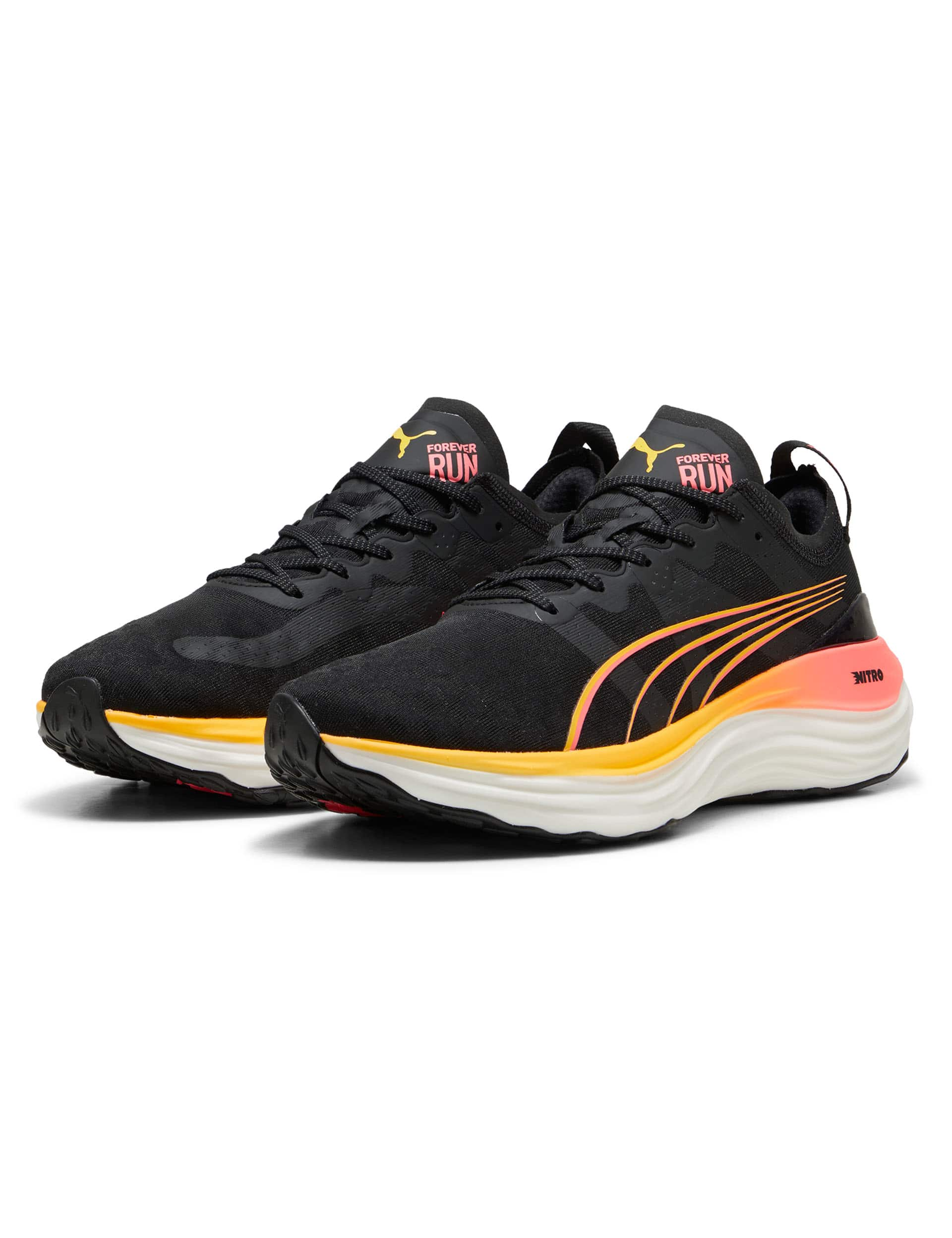 Puma Men's ForeverRun NITRO Running Trainers - 10 - Black Mix, Black Mix