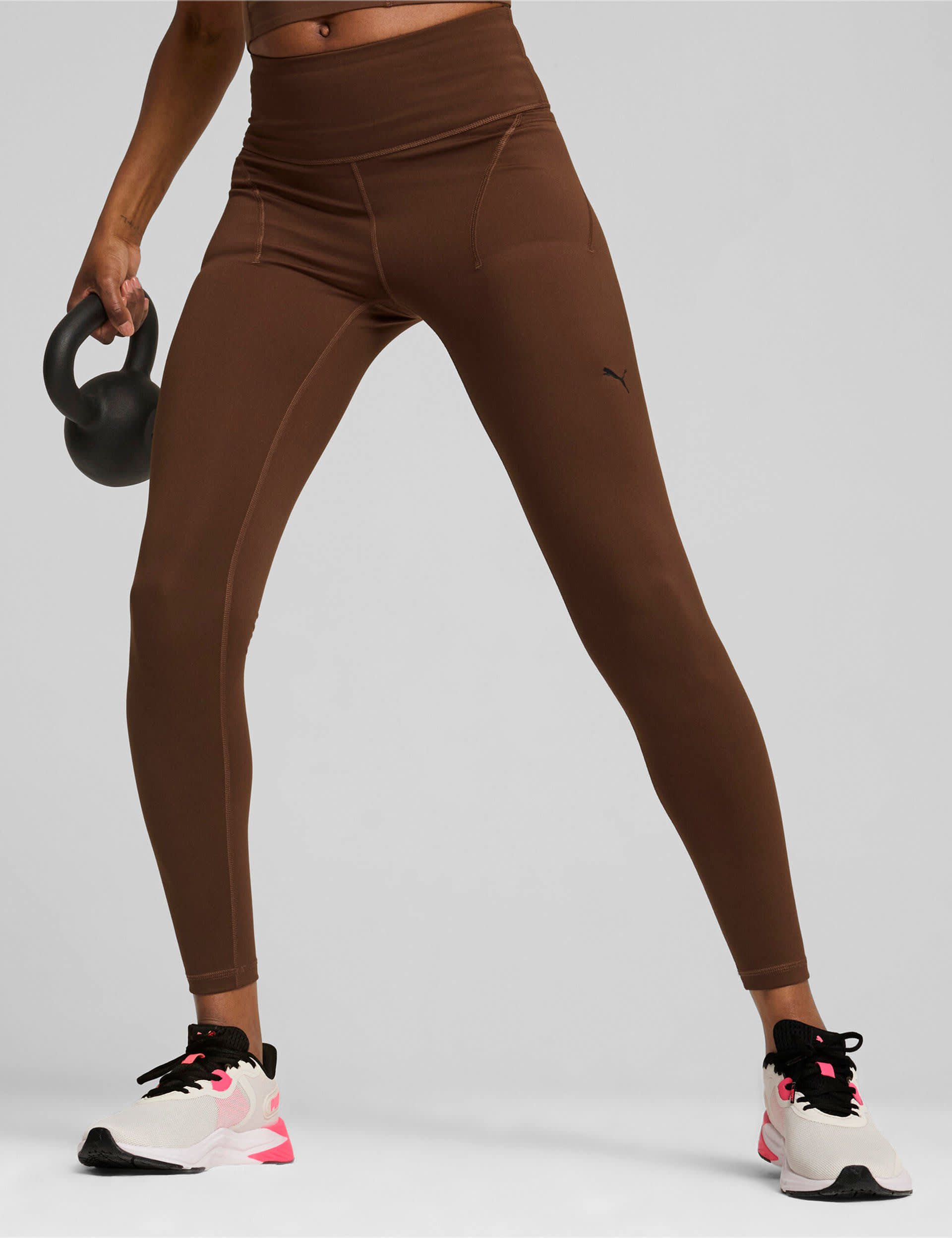 Puma Women's Cloudspun High Waisted Gym Leggings - Dark Brown, Purple,Dark Brown