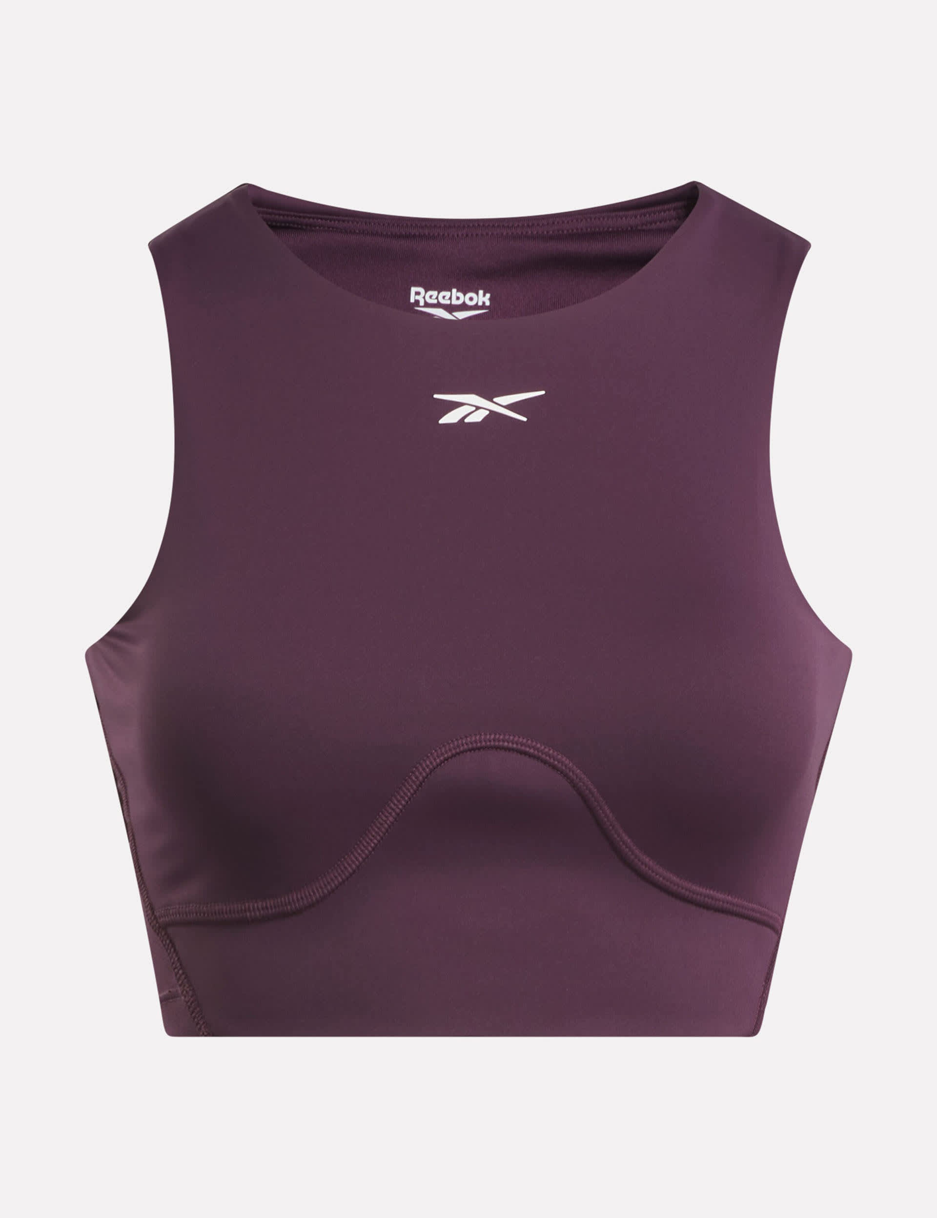 Reebok Women's Lux Contour Fitted Crop Top - Medium Purple, Medium Purple