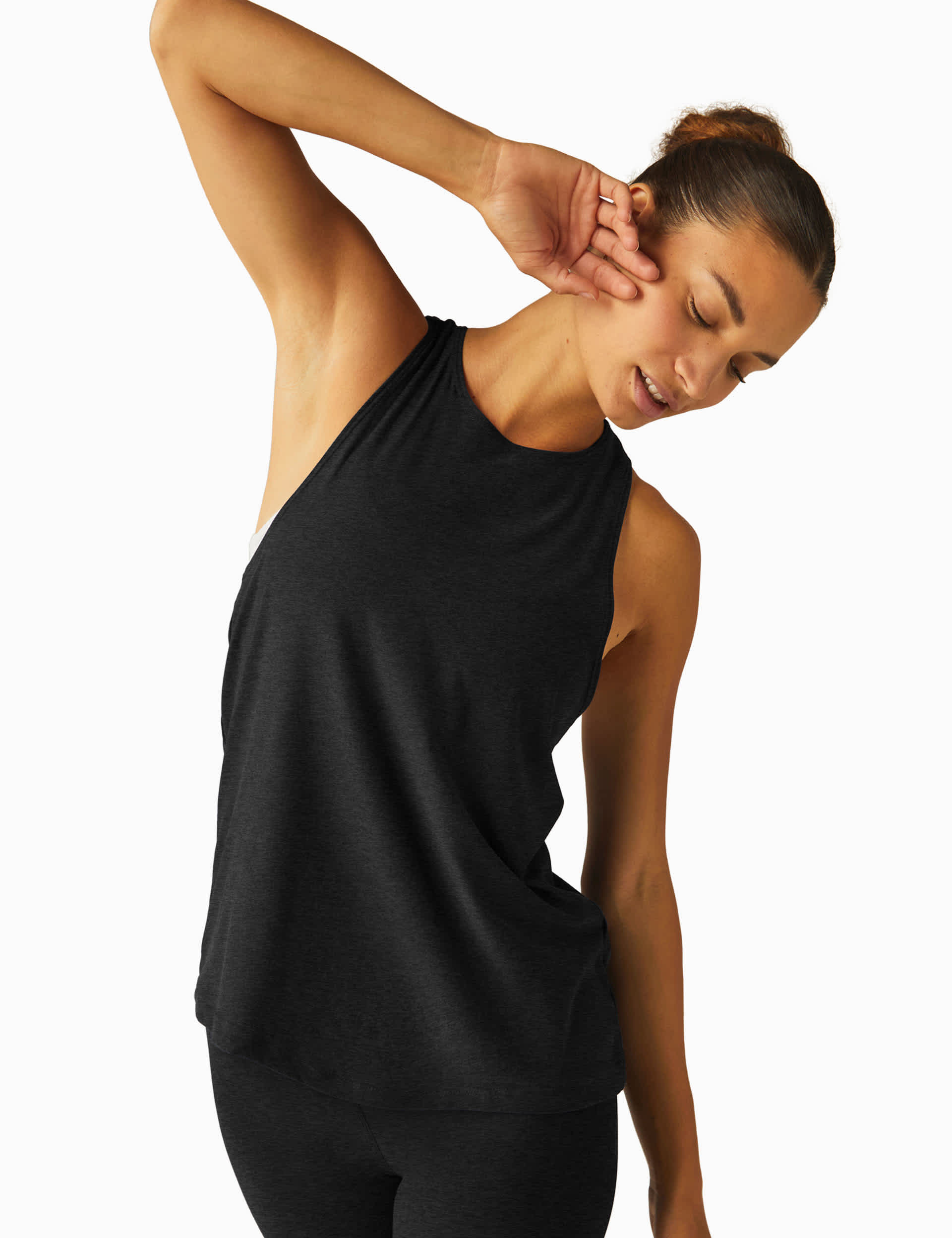 Beyond Yoga Women's Featherweight Captivate Cutout Vest Top - M - Black, Black,Dark Navy