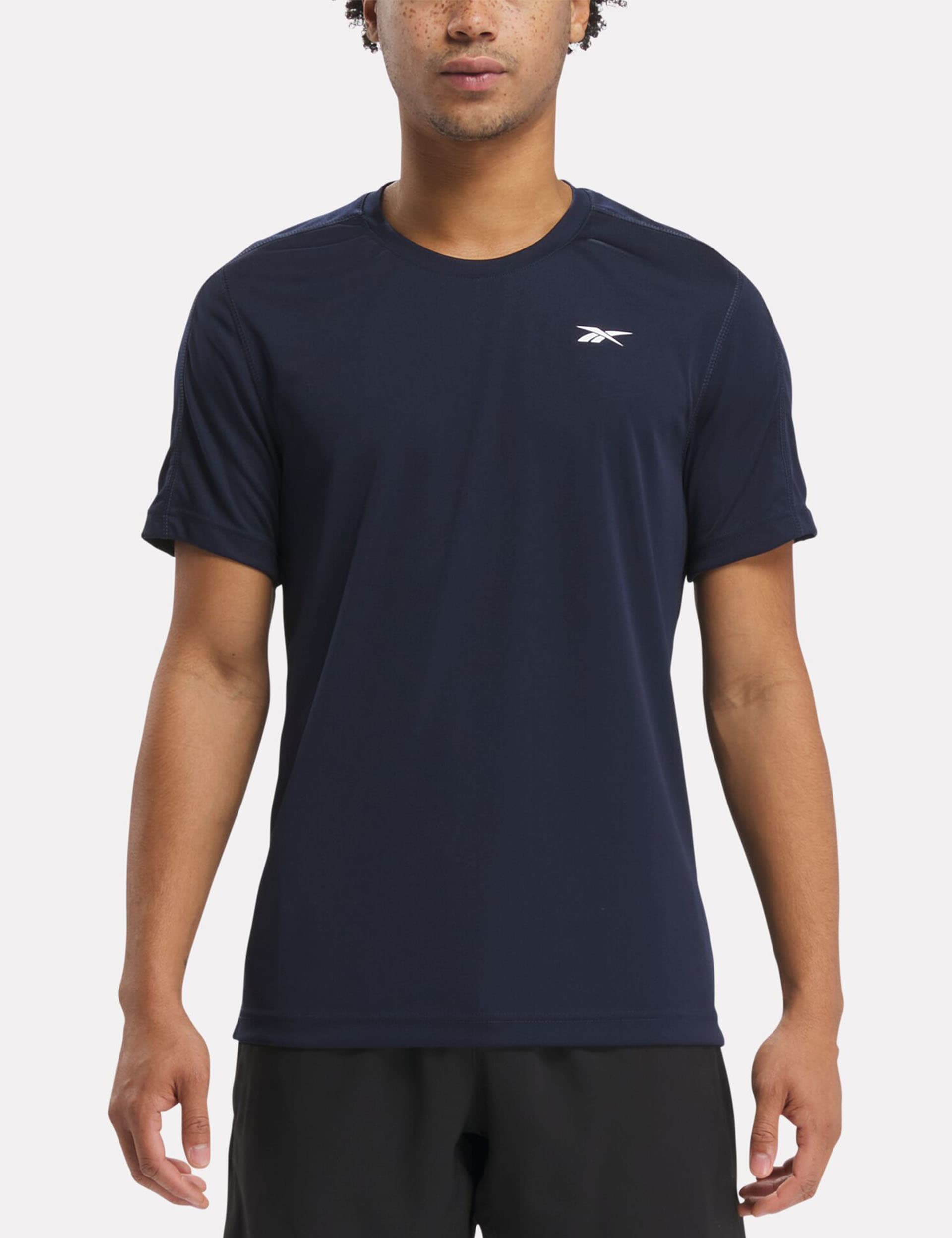 Reebok Men's Training Tech Crew Neck Sports T-Shirt - L - Navy, Khaki,Navy