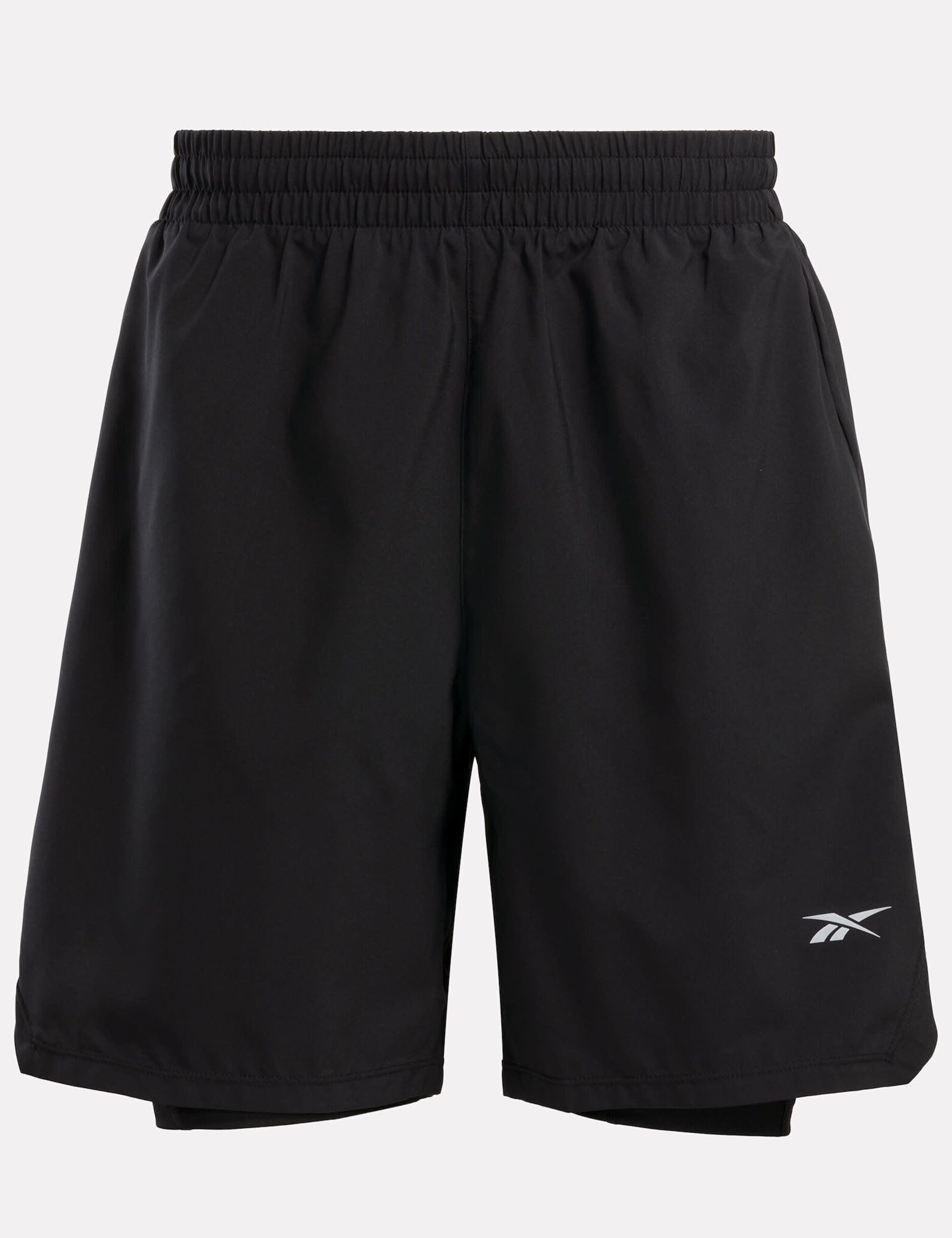 Reebok Men's Running 2-1 Shorts - XL - Black, Black