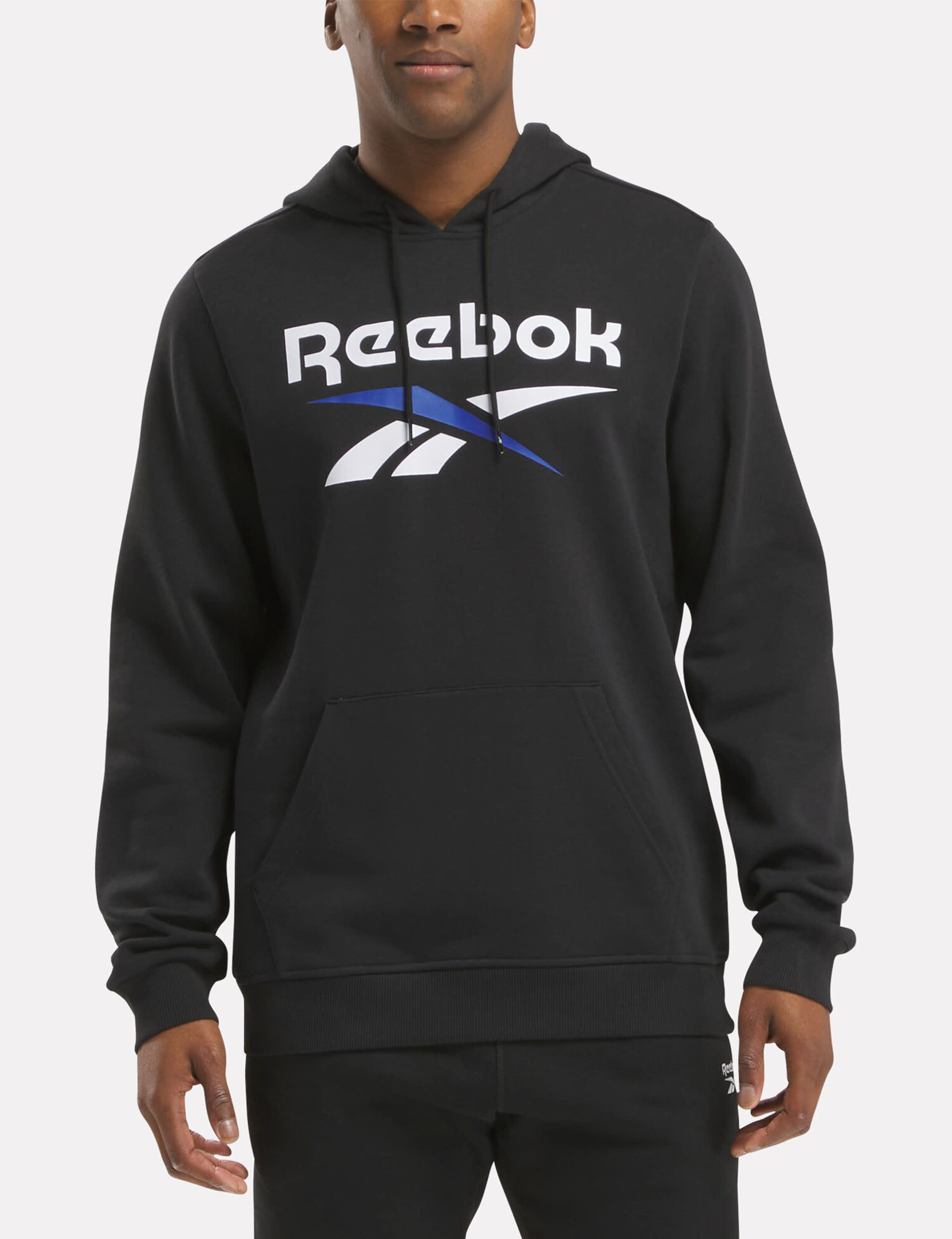 Reebok Men's Identity Big Logo Fleece Hoodie - Blue/Black, Blue/Black