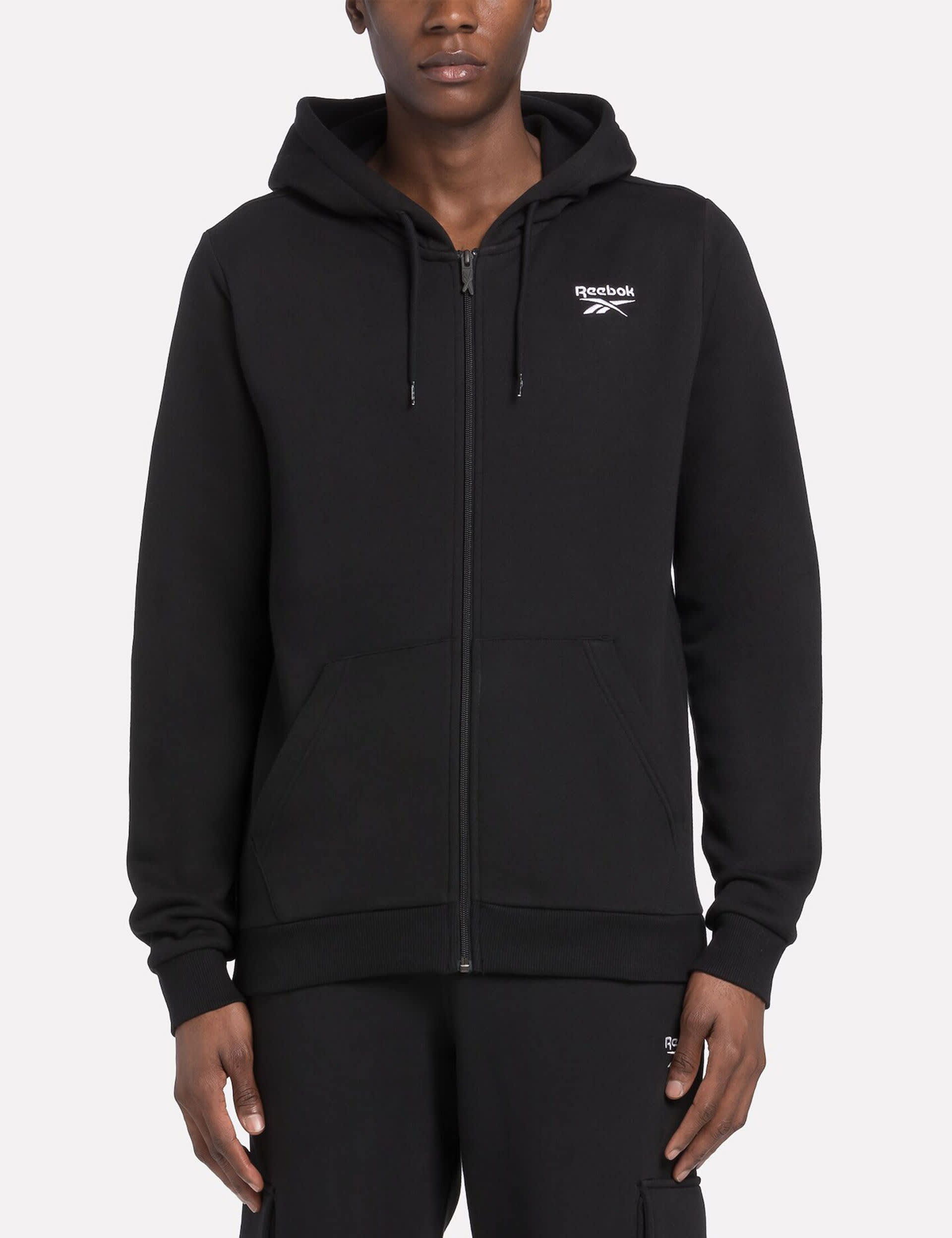 Reebok Men's Identity Small Logo Fleece Zip Up Hoodie - Black, Black,Navy