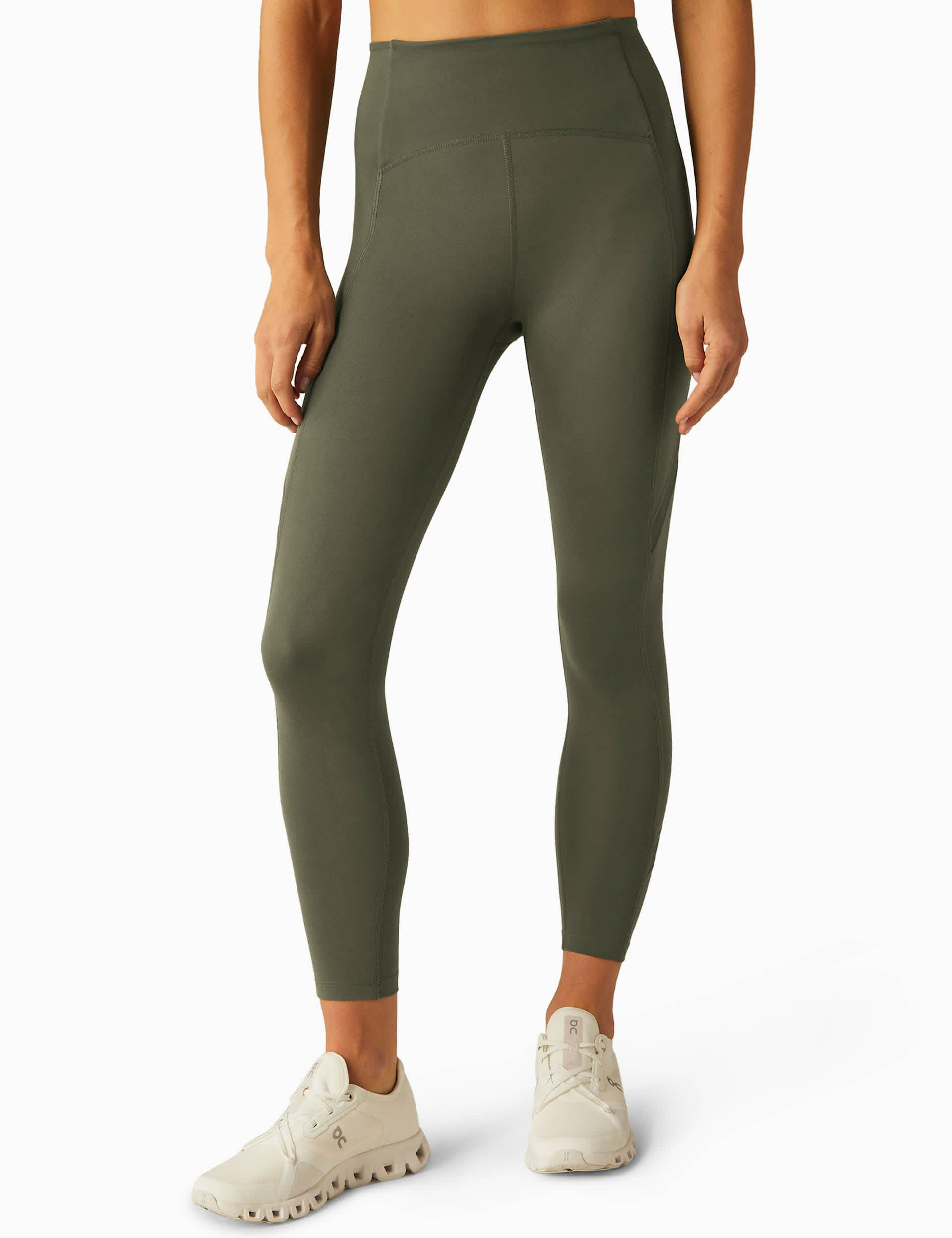 Beyond Yoga Women's Powerbeyond Bootcamp High Waisted 7/8 Leggings - Dark Khaki, Dark Khaki