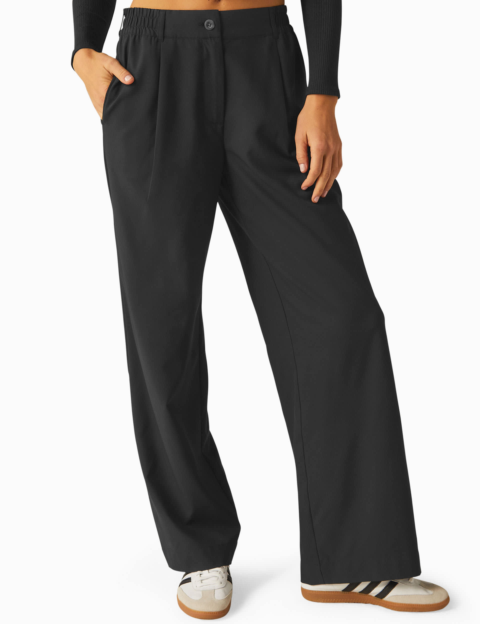 Beyond Yoga Women's Status Straight Leg Trousers - M - Black, Black