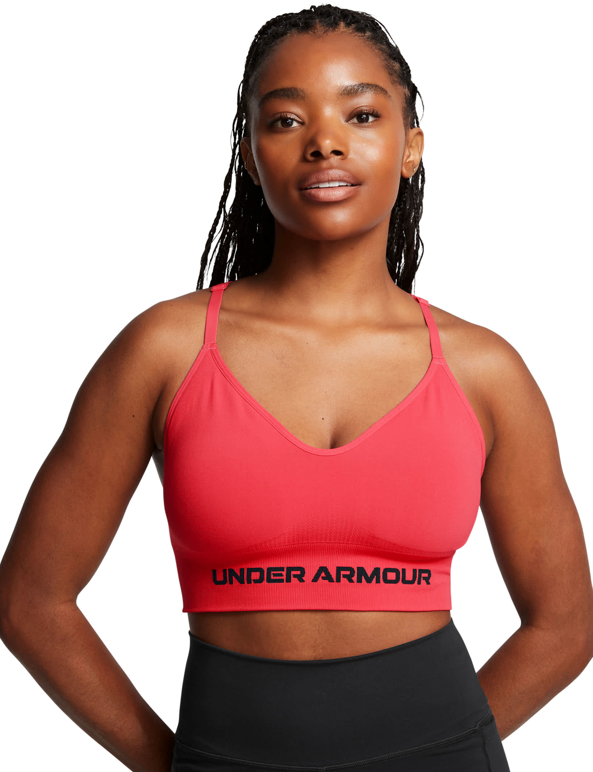 Under Armour Women's Vanish Seamless Sports Bra - Bright Red, Bright Red,Grey,Black