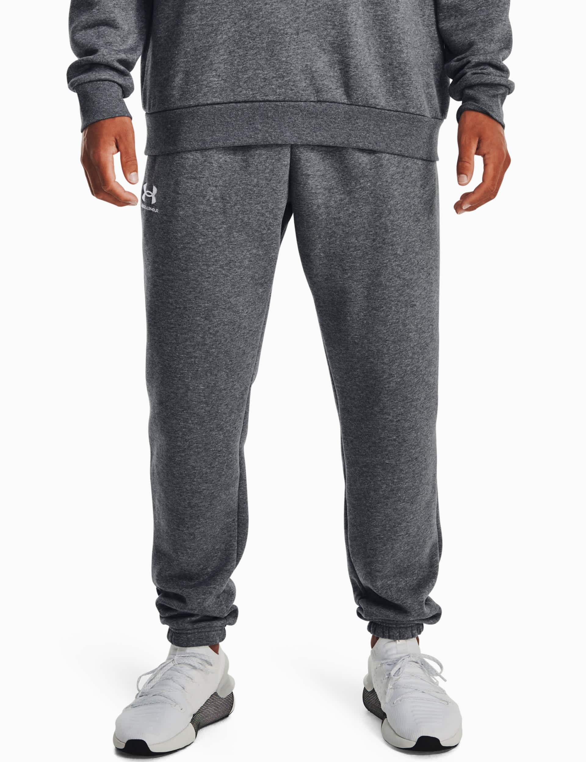 Under Armour Men's Essential Fleece Slim Fit Joggers - XL - Dark Grey, Dark Grey,Dark Navy