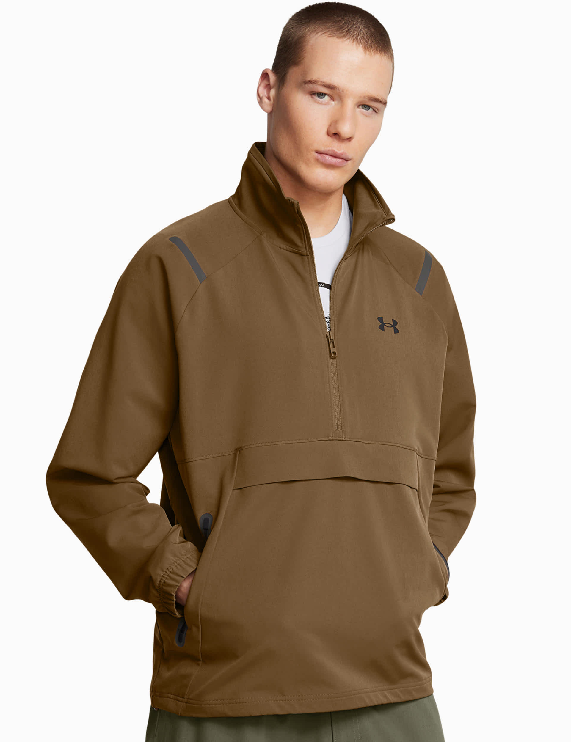 Under Armour Men's Unstoppable Half Zip Anorak - M - Tan, Tan