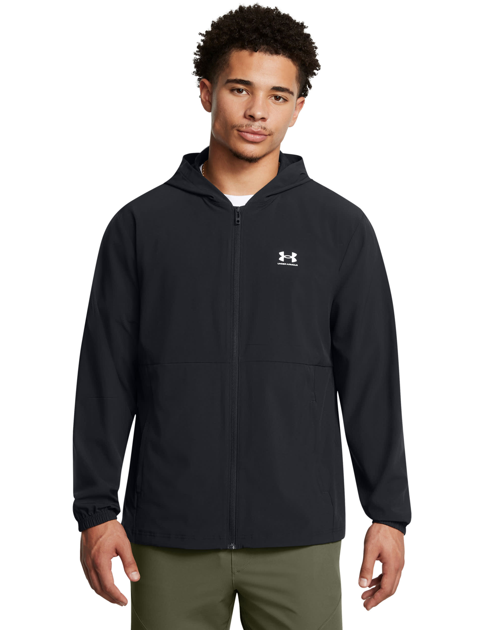 Under Armour Men's Vibe Woven Windbreaker Sports Jacket - L - Black, Khaki,Black