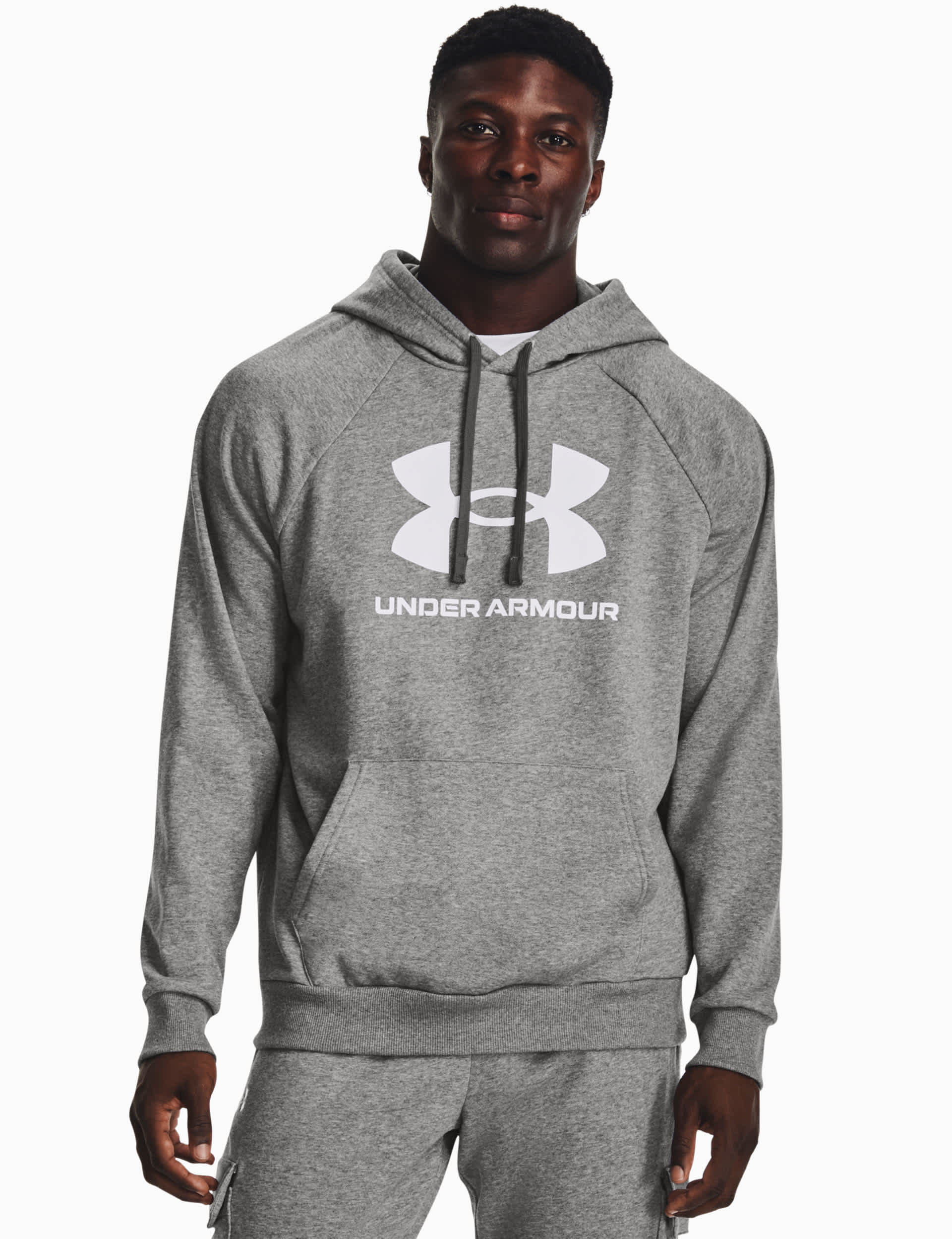 Under Armour Men's Rival Fleece Logo Hoodie - Grey, Grey