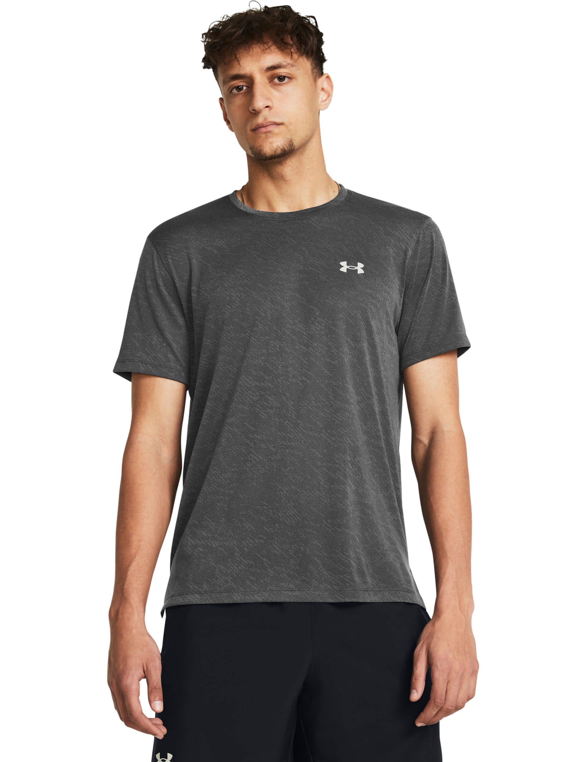 Under Armour Men's Launch Camo Crew Neck Running T-Shirt - Dark Grey, Dark Grey