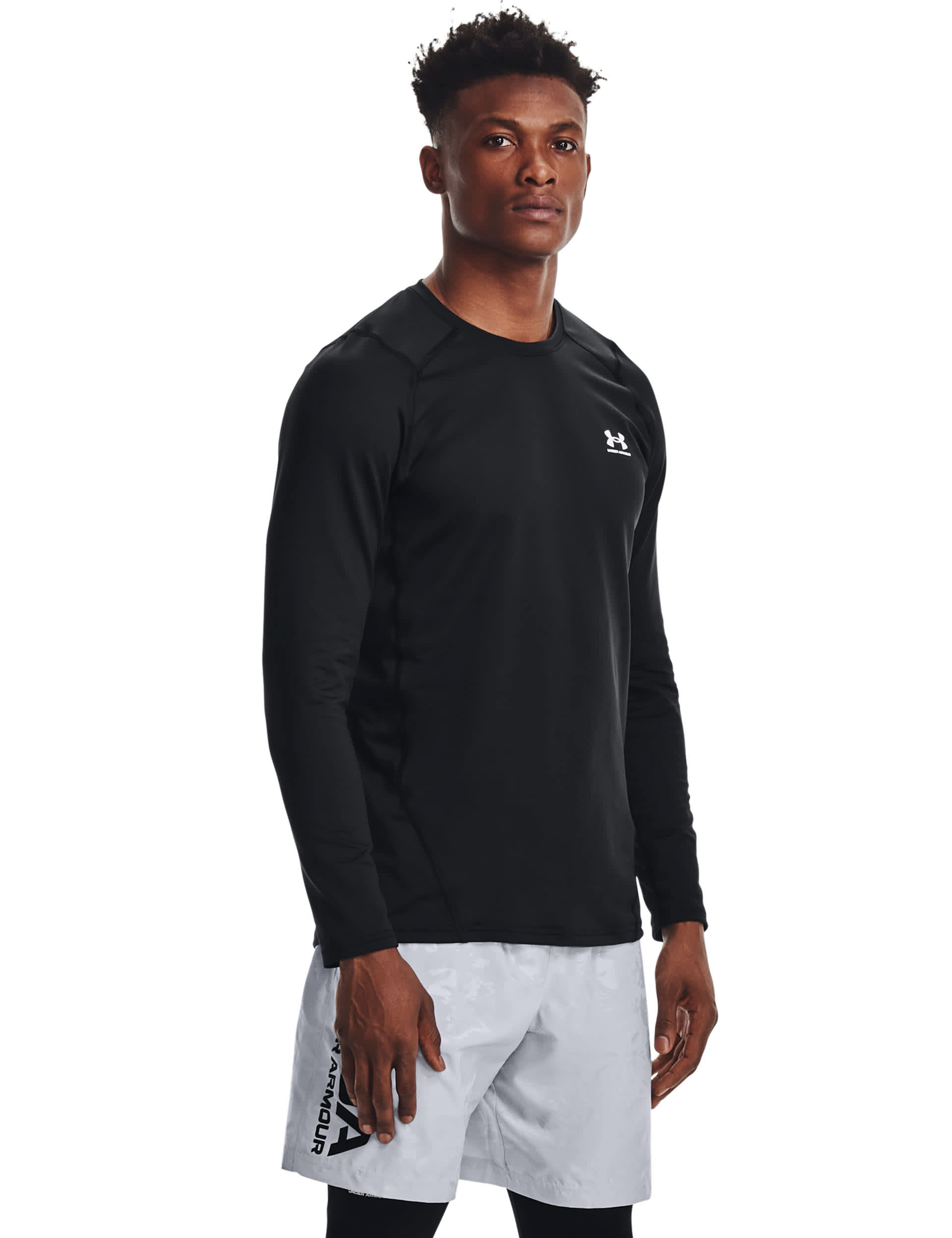 Under Armour Men's Cold Gear Crew Neck Baselayer Top - Black, Black