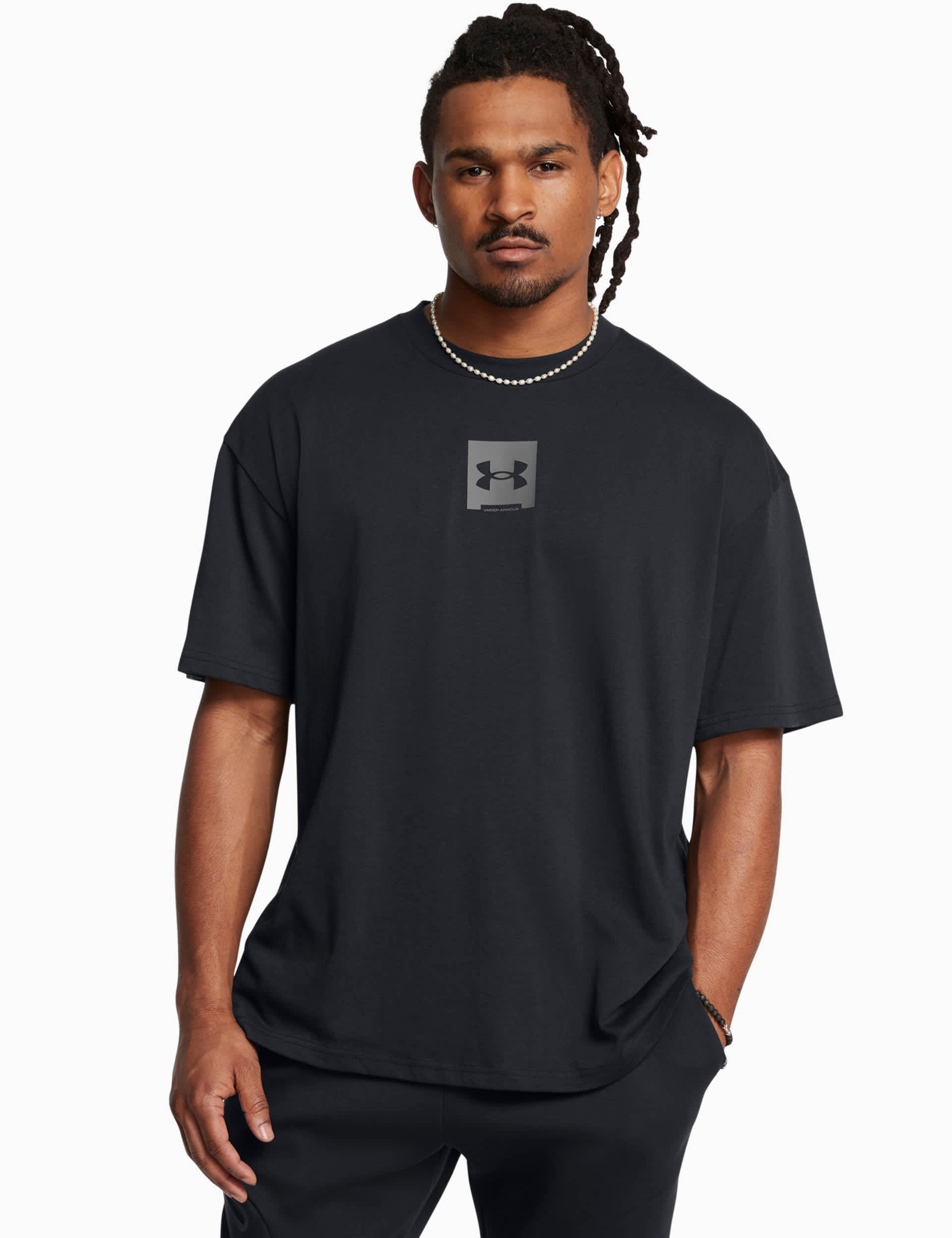 Under Armour Men's Oversized Cotton Rich Heavyweight T-Shirt - M - Black, Black