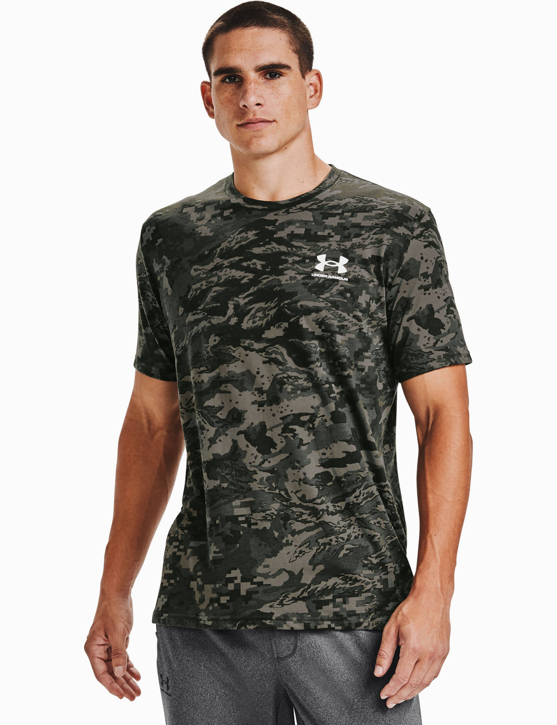 Under Armour Men's ABC Cotton Rich Camo Sports T-Shirt - L - Black Mix, Black Mix