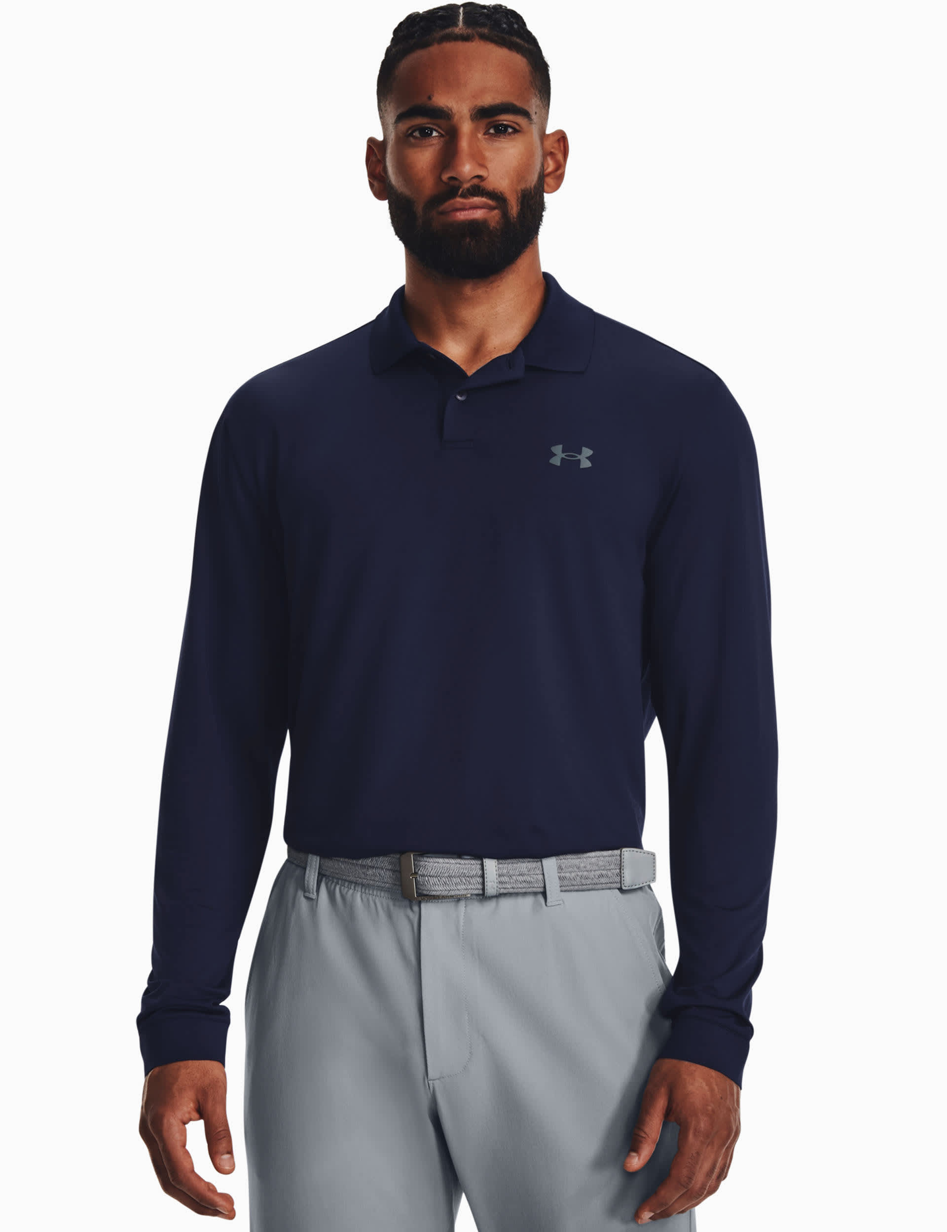 Under Armour Men's Performance 3.0 Long Sleeve Polo Shirt - Dark Navy, Dark Navy