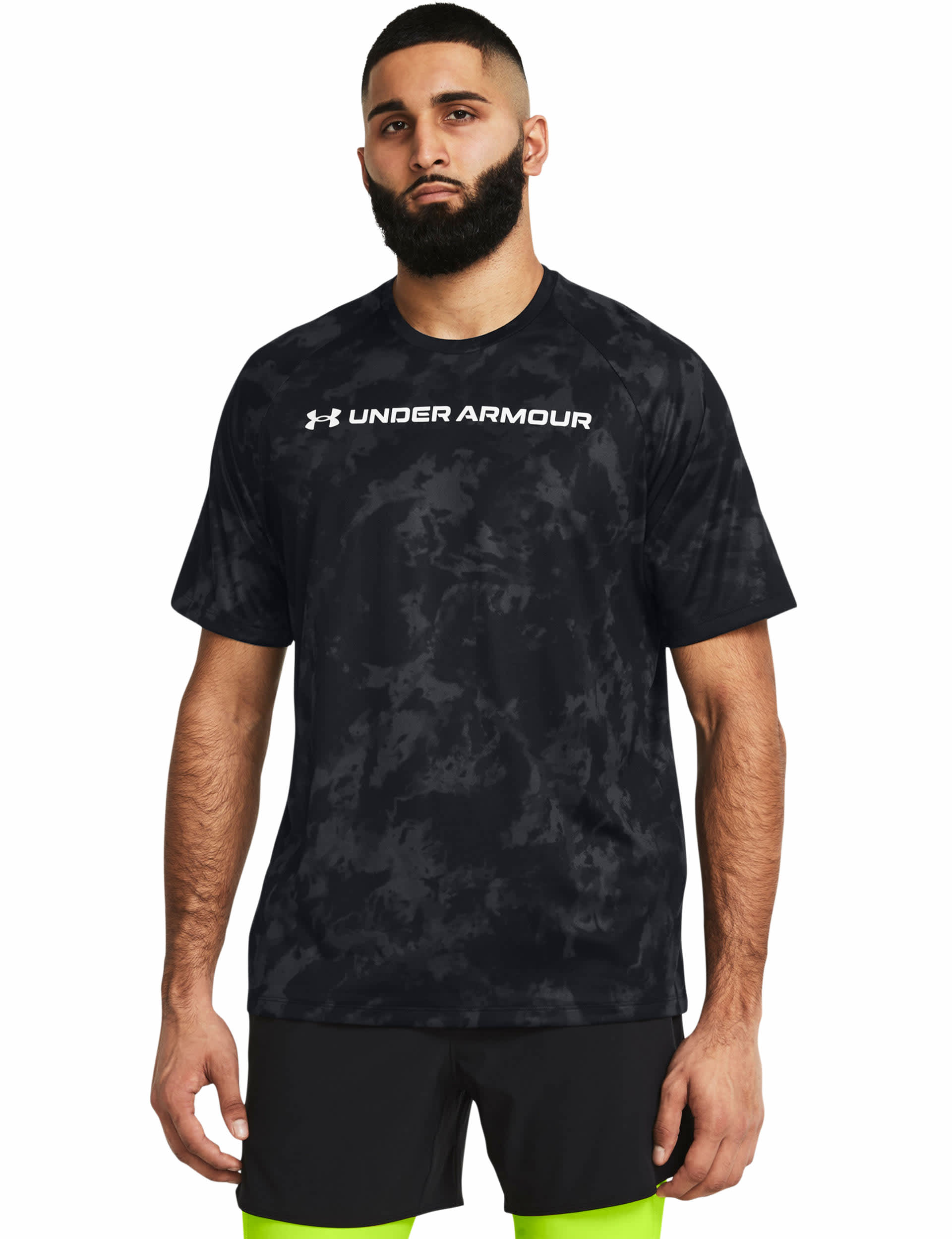 Under Armour Men's Tech ABC Camo Training T-Shirt - L - Black, Black