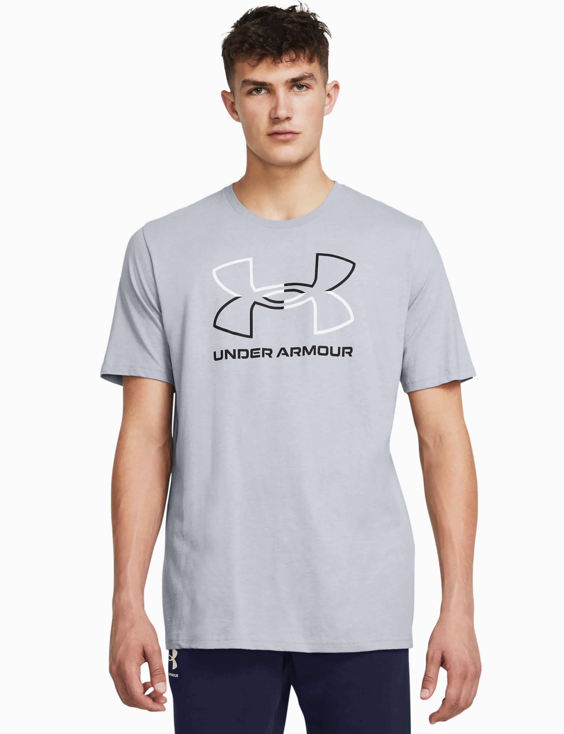 Under Armour Men's Foundation Cotton Rich Sports T-Shirt - L - Medium Grey Mix, Medium Grey Mix