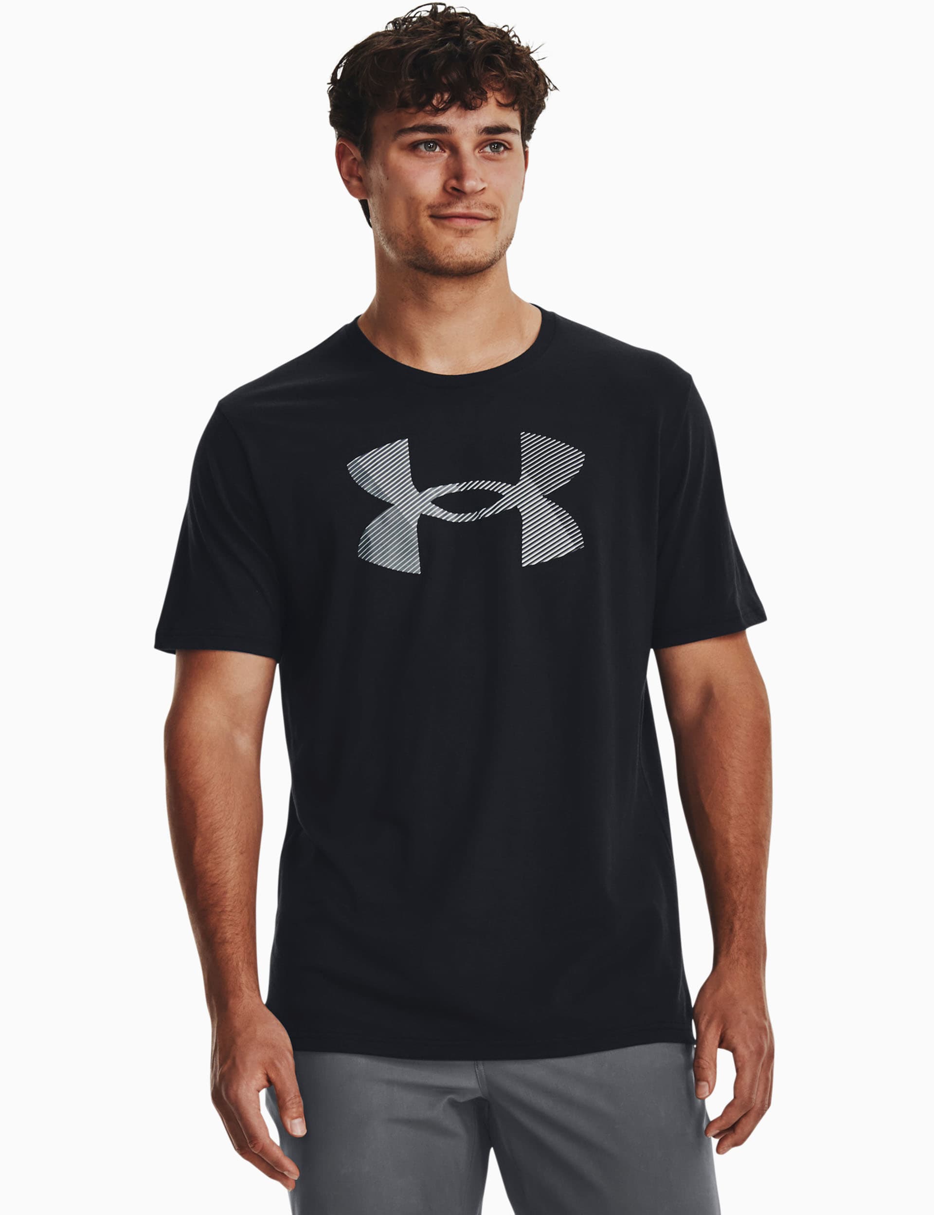 Under Armour Men's Big Logo Fill Cotton Rich Crew Neck T-Shirt - Black, Black