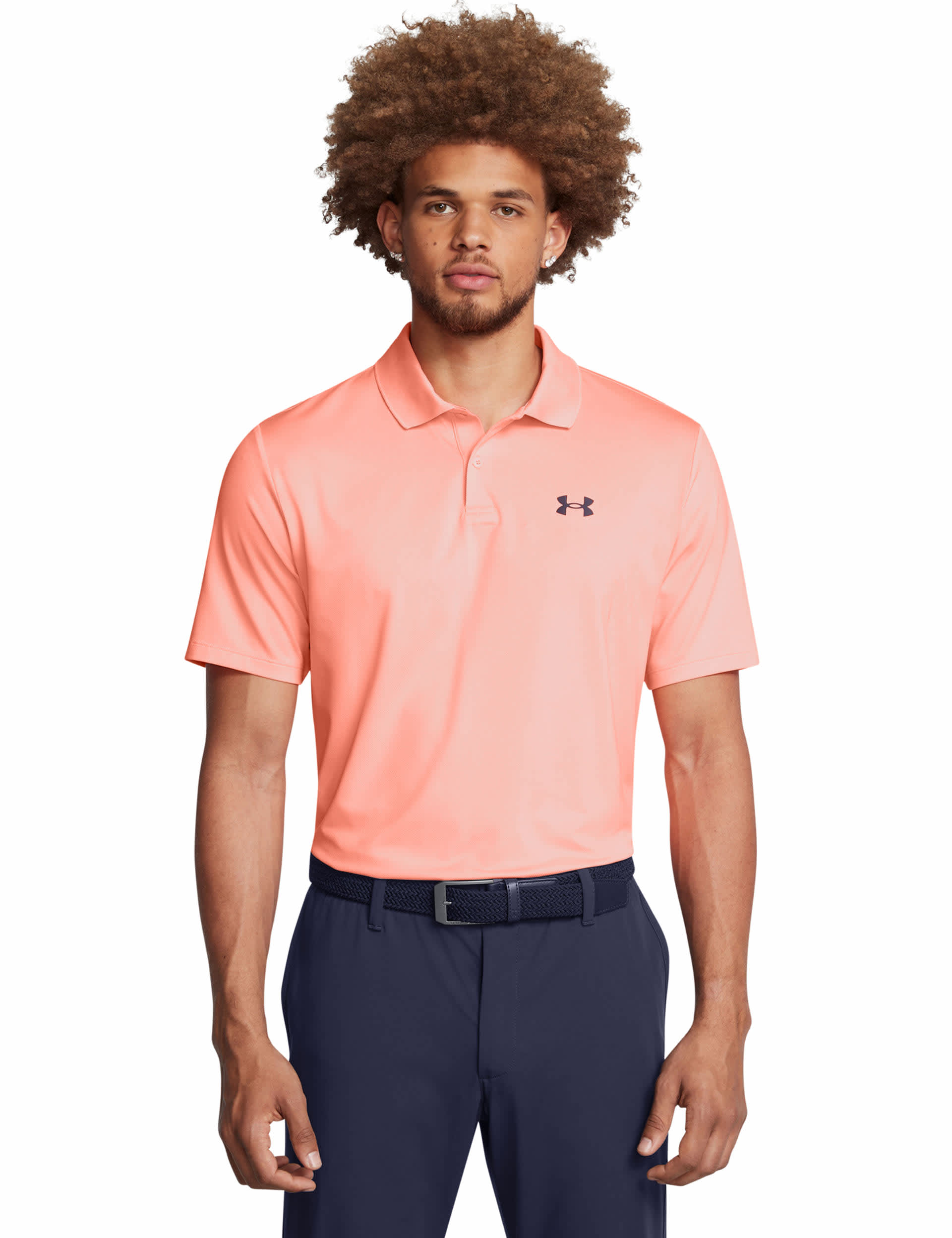 Under Armour Men's Performance 3.0 Quick Dry Polo Shirt - Blush, White,Blush