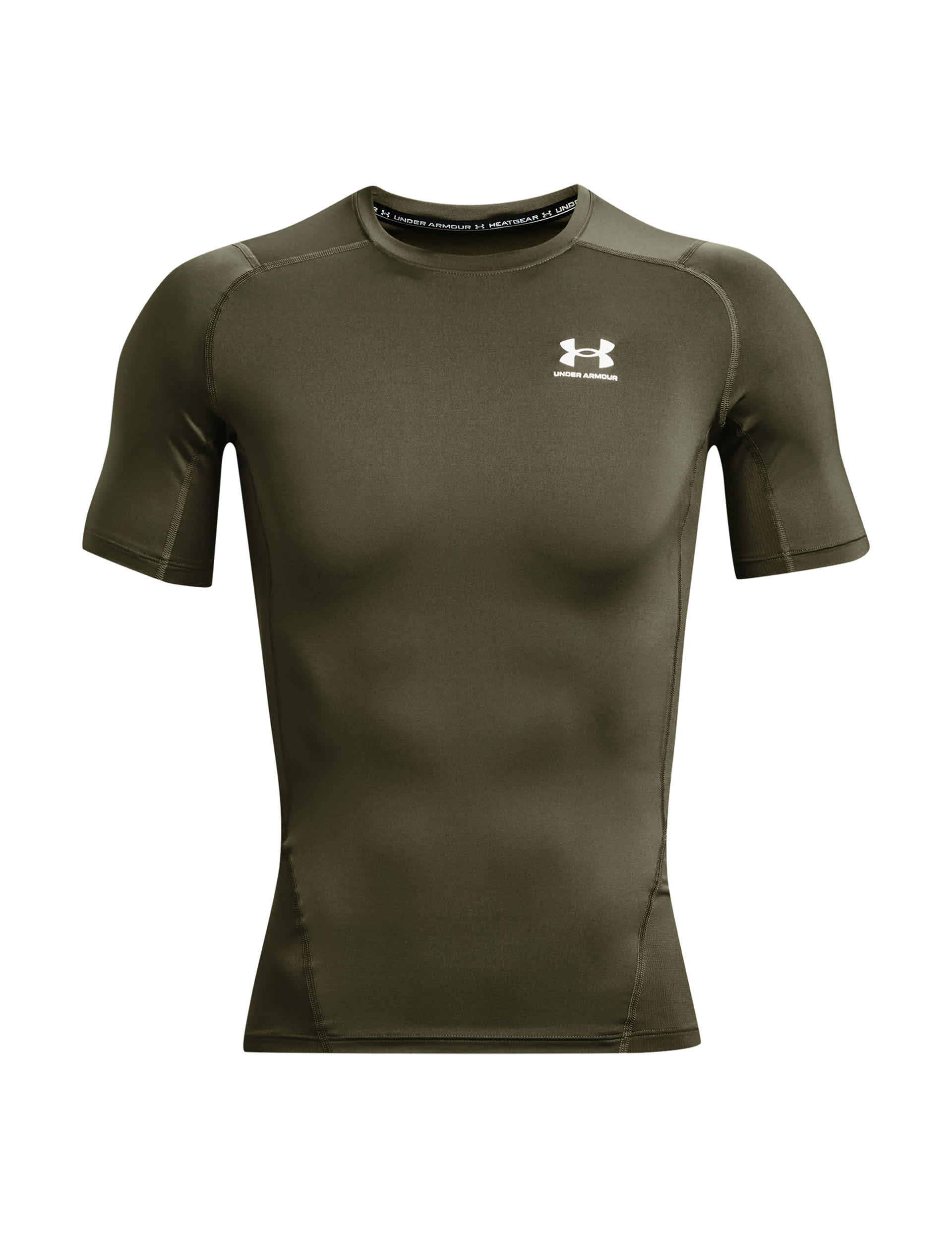 Under Armour Men's HeatGear Armour Compression Training T-Shirt - XL - Khaki, Khaki,Black