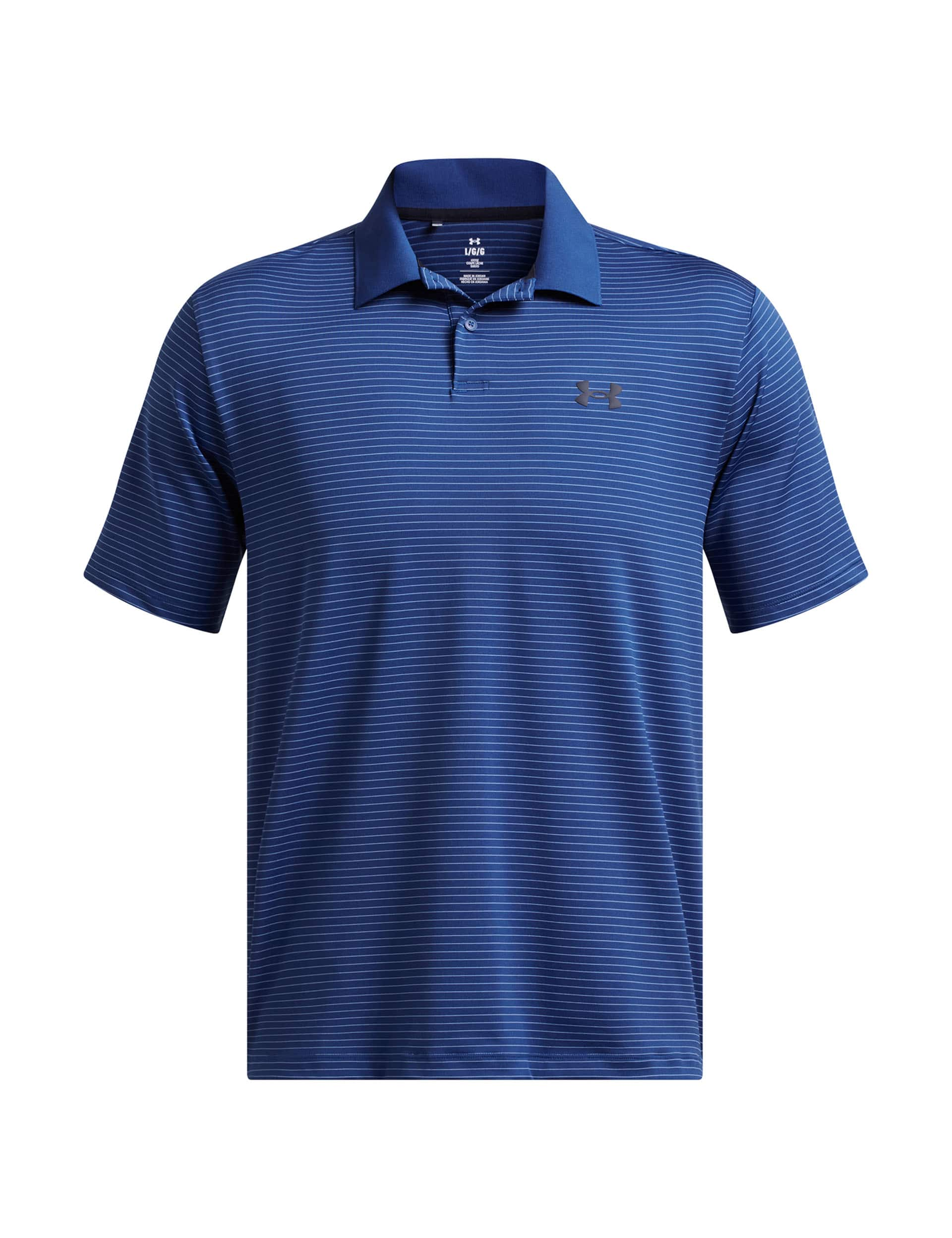 Under Armour Men's Performance 3.0 Striped Polo Shirt - Bright Blue, Soft White,Bright Blue