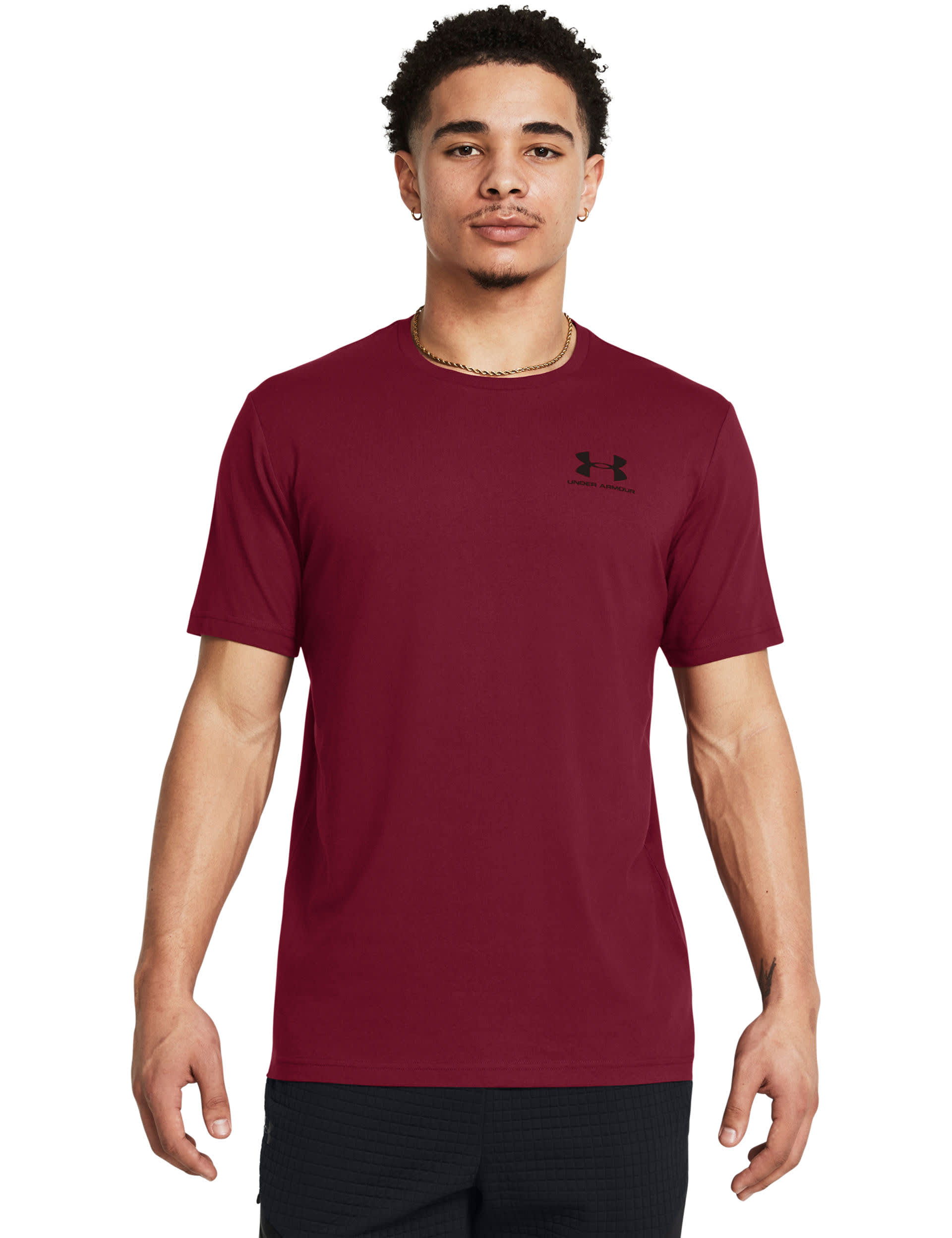 Under Armour Men's Sportstyle Cotton Rich Training T-Shirt - M - Dark Red, Dark Red