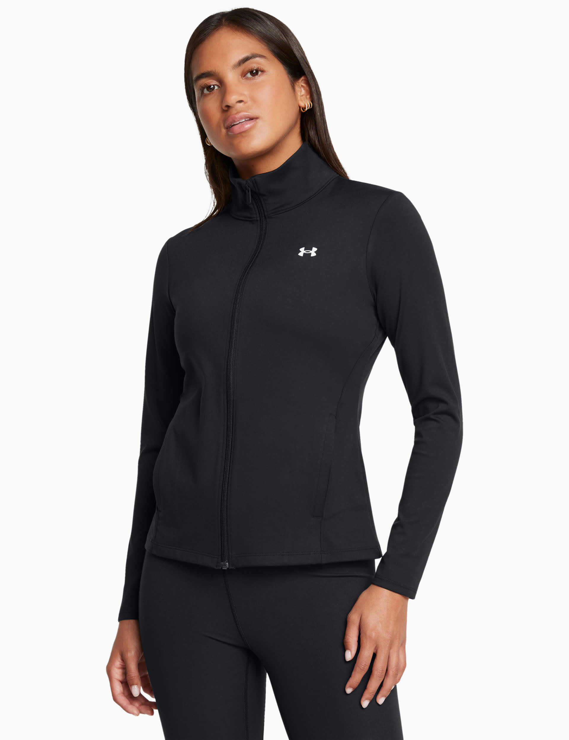 Under Armour Women's Motion Zip Up Funnel Neck Sports Jacket - Black, Black