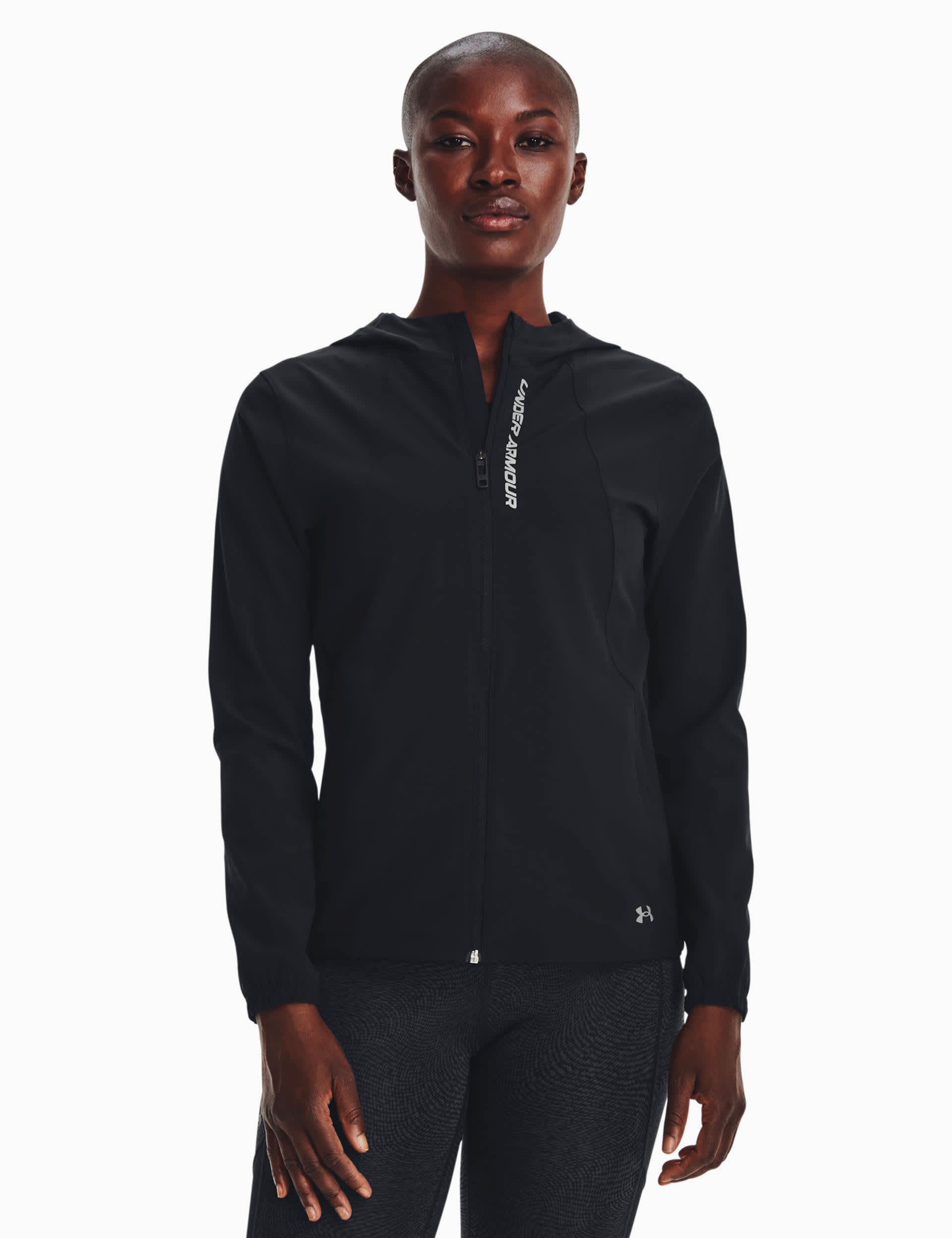 Under Armour Women's OutRun The Storm Zip Up Hooded Sports Jacket - Black, Black