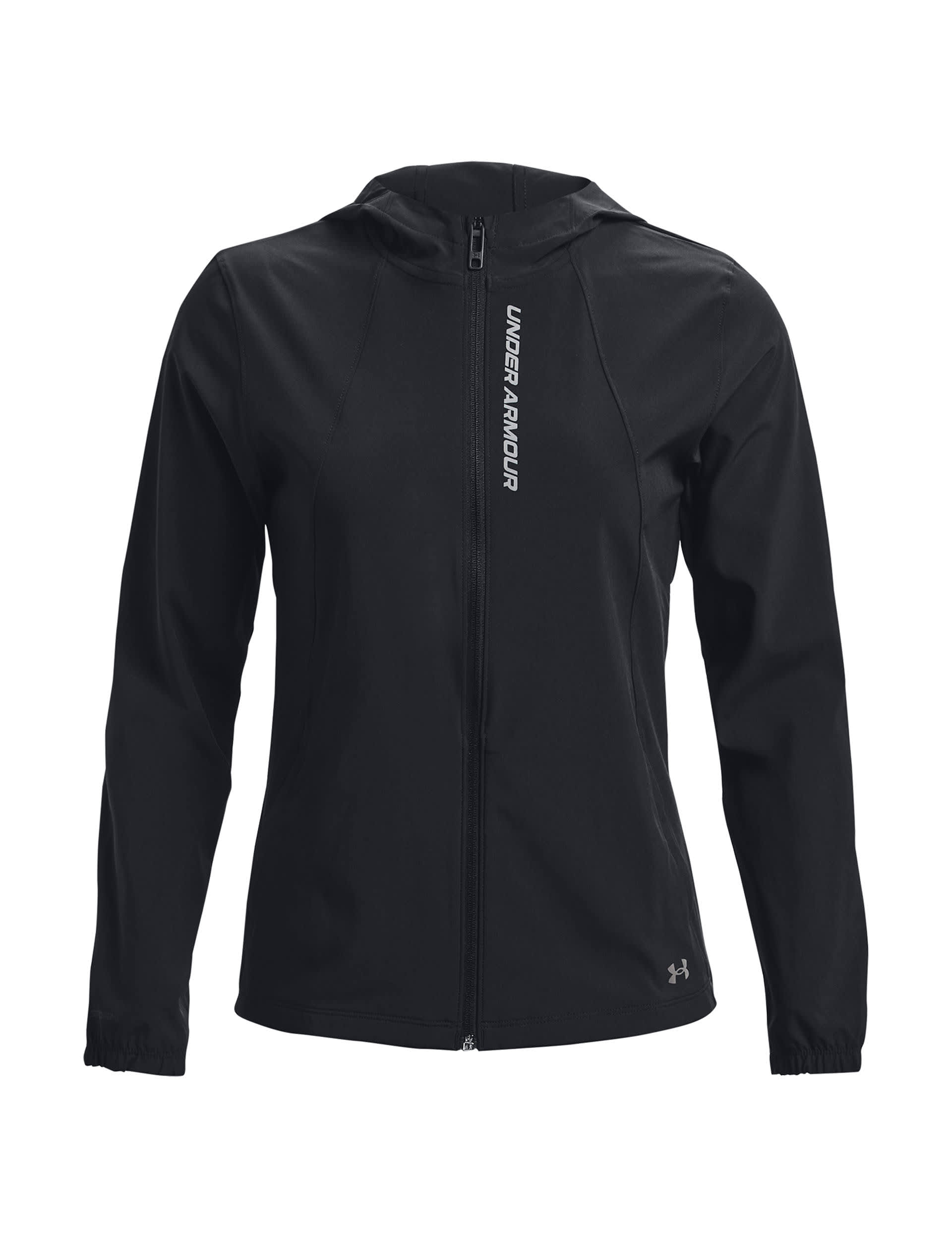 Under Armour Women's OutRun The Storm Zip Up Hooded Sports Jacket - Black, Black