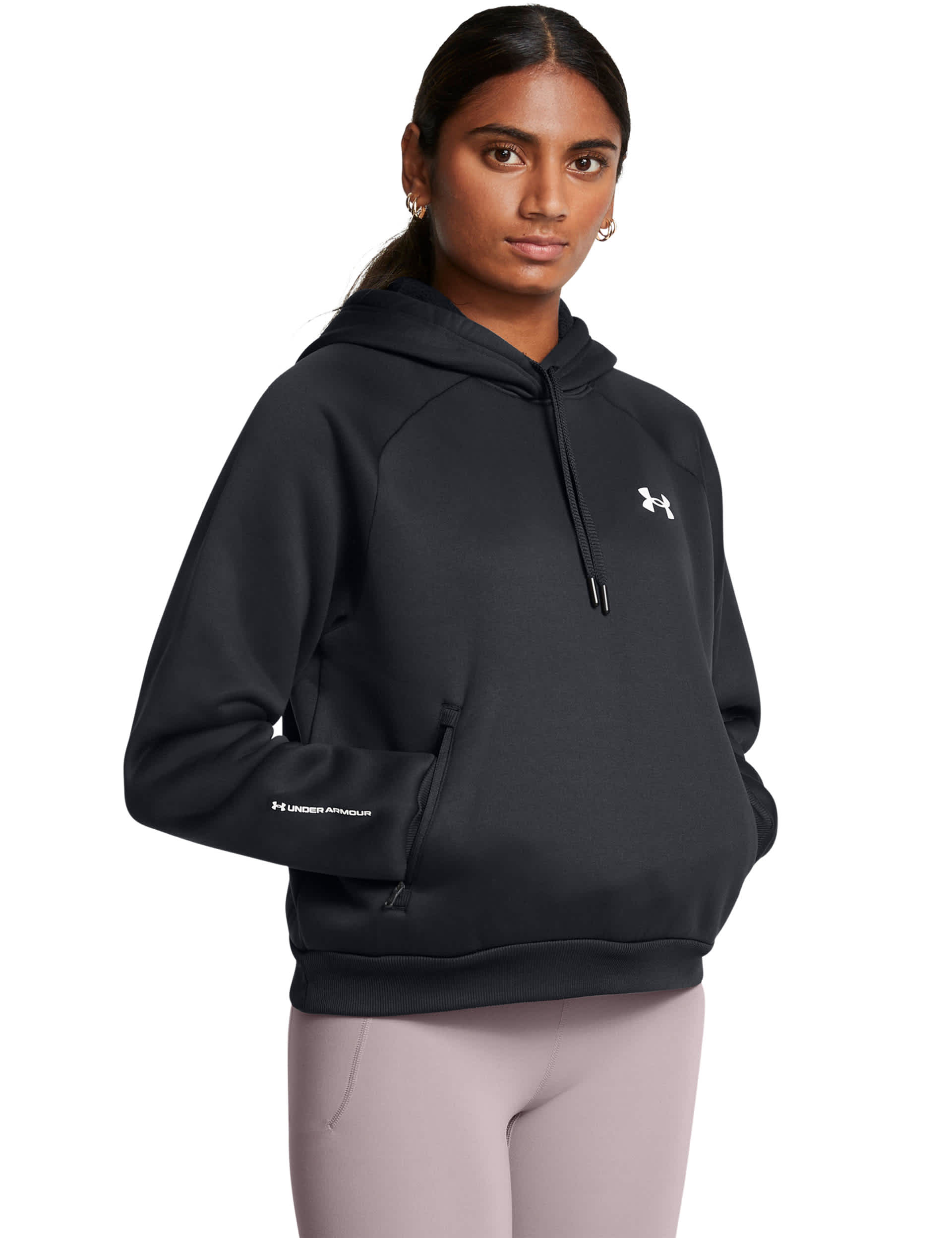 Under Armour Women's Fleece Pro Hooded Sweatshirt - Black, Black