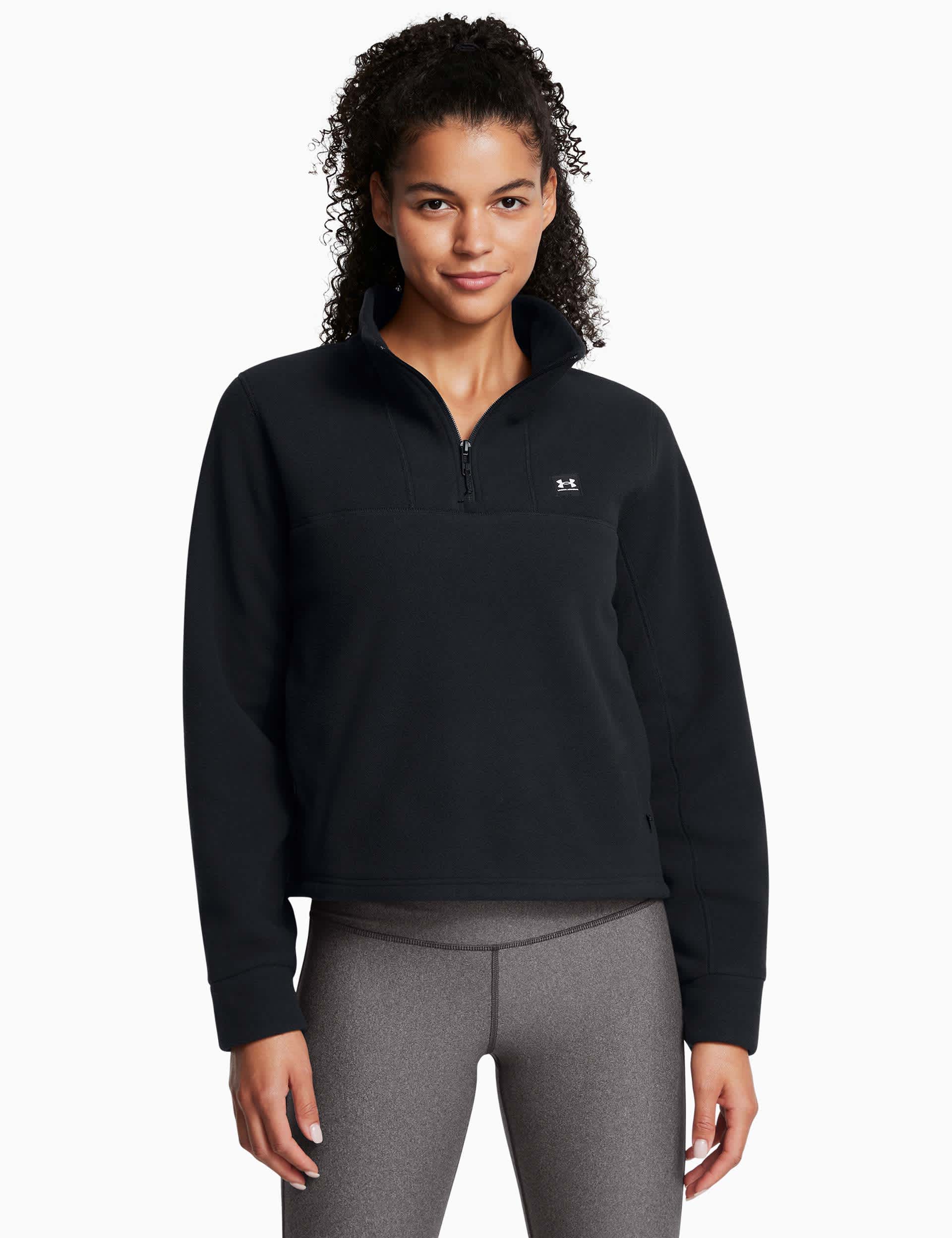 Under Armour Women's Expanse Fleece Half Zip Sweatshirt - Black, Black